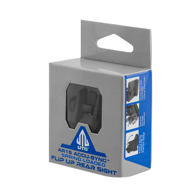 Przeziernik szczerbinka składana Leapers UTG Accu-Sync Spring-loaded AR15 tylna, czarna - obrazek 5