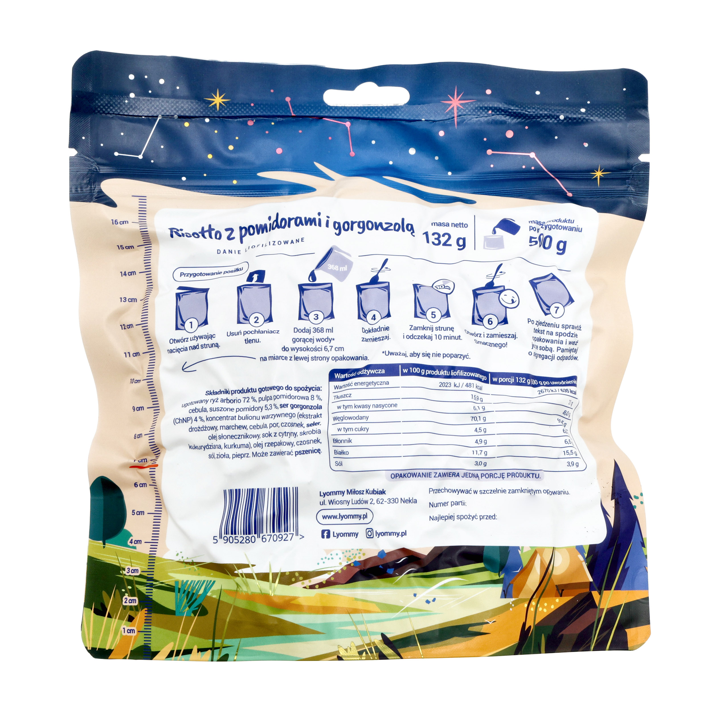 Żywność liofilizowana Lyommy Risotto z pomidorami i gorgonzolą 500 g - obrazek 2