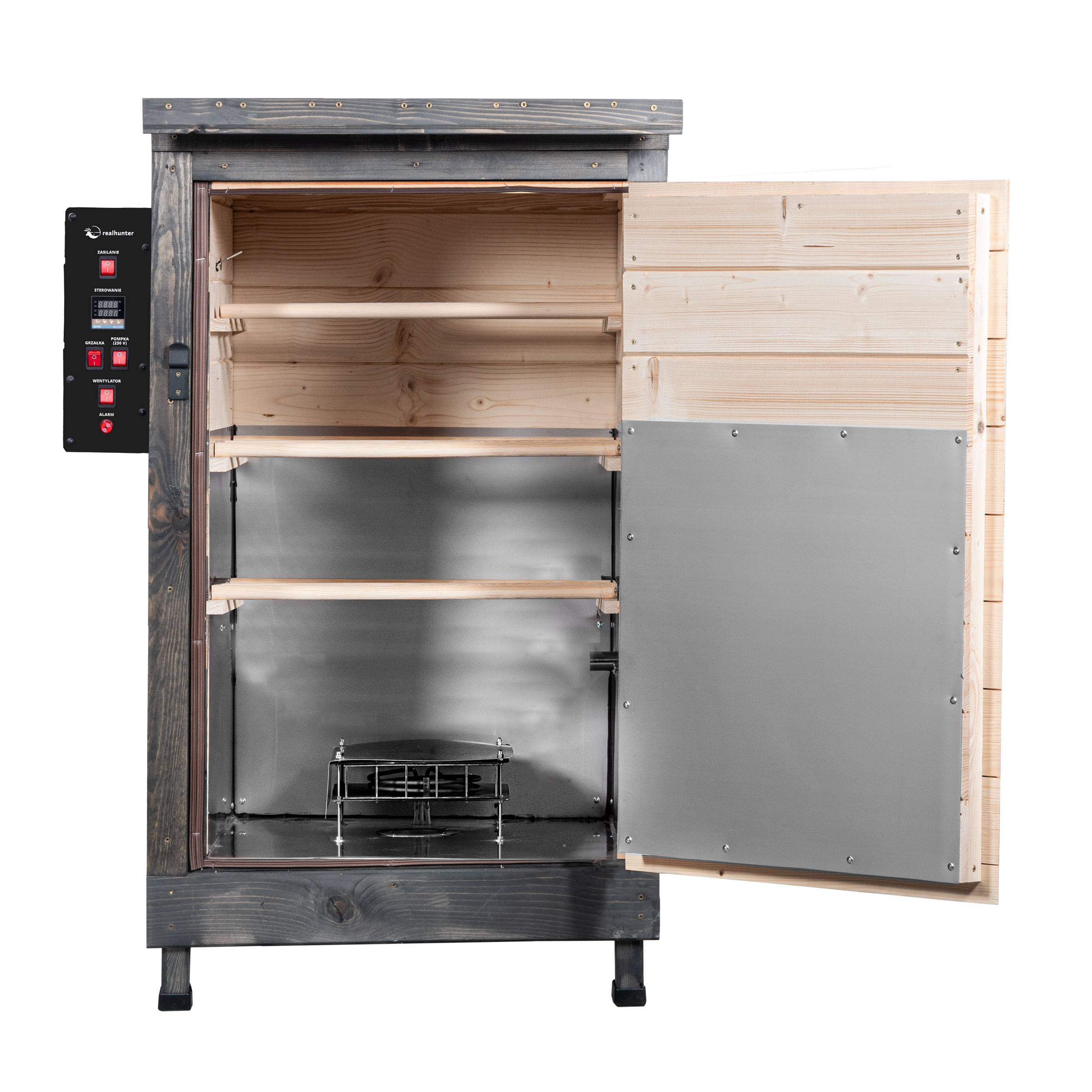 Wędzarnia smoker RealHunter Basic 270 l 2000W szara - obrazek 4