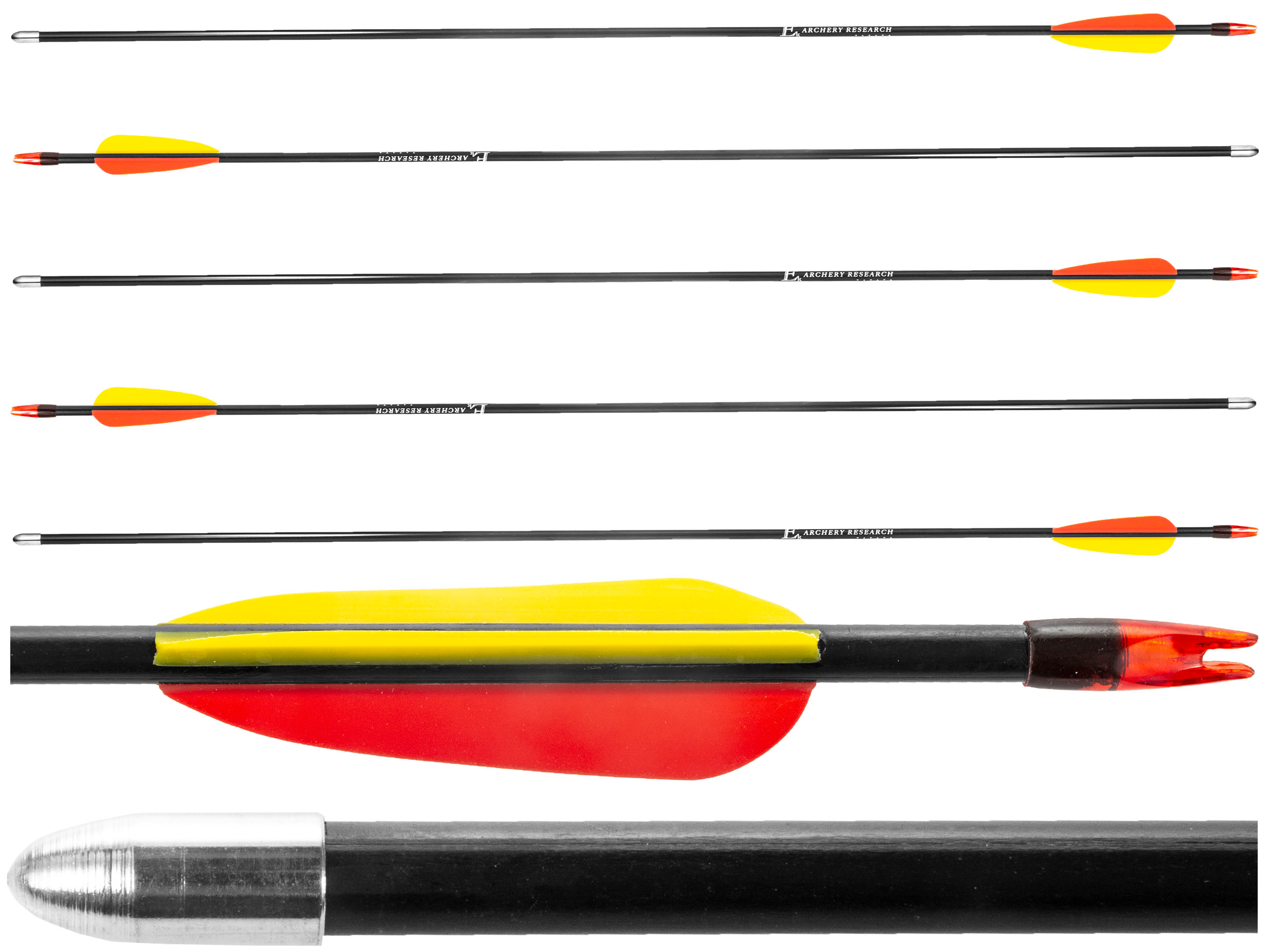 Strzała Poe Lang z włókna szklanego 30" grot tarczowy gładki czarna 5 sztuk - obrazek 4