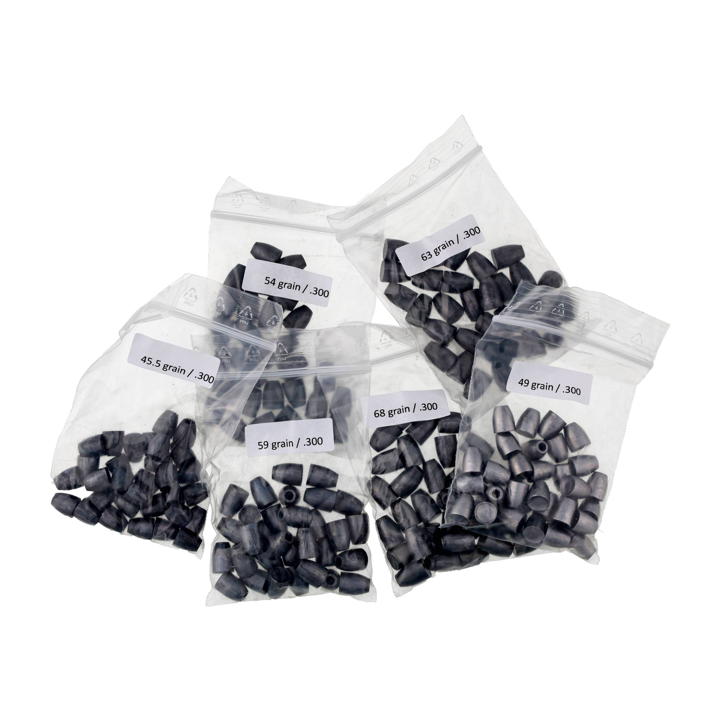 Zestaw testowy ZAN slug .30 (7,62mm) - 6x30szt- 30sztuk z każdej gramatury (8 gramatur) paczce - obrazek 2