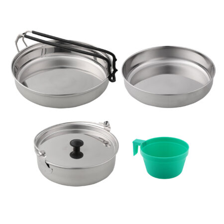 Zestaw naczyń turystycznych Mil-Tec ze stali nierdzewnej 1-osobowy