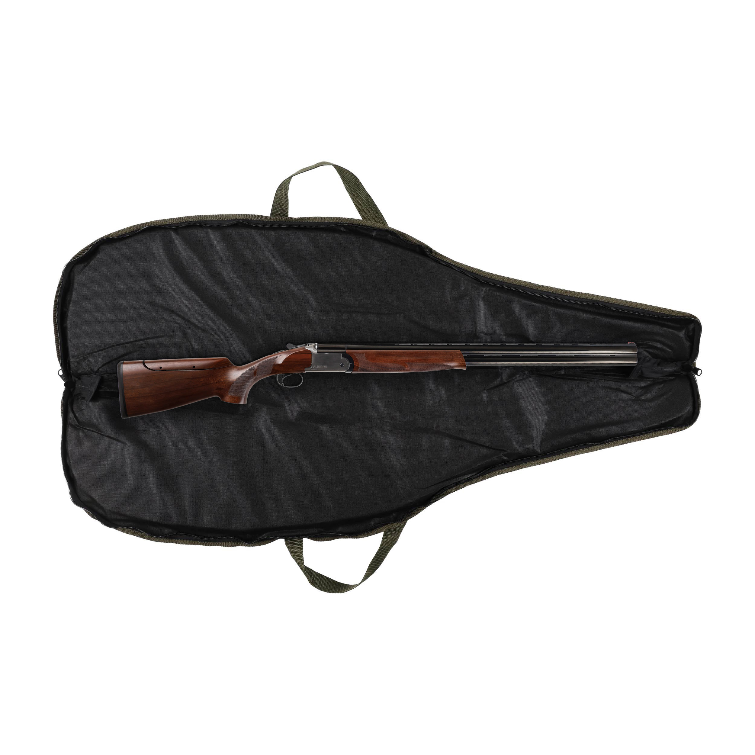 Pokrowiec na broń LPDK 19 1,25m, kolor oliwkowy haft dzik stoi w trawie, biza seledynowa - obrazek 3