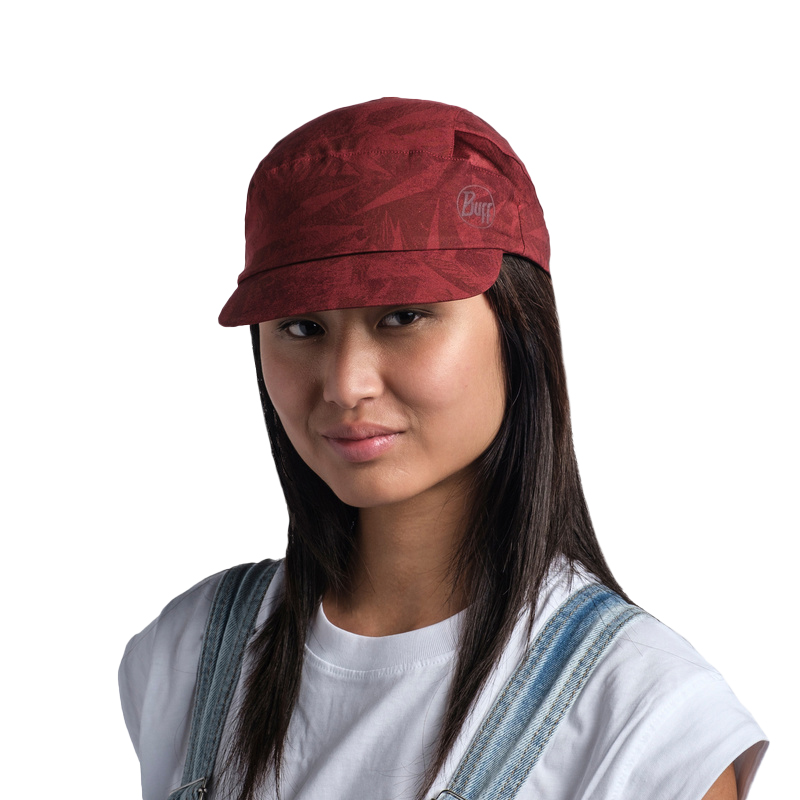 Składana czapka damska z daszkiem BUFF czerwona S/M - obrazek 5