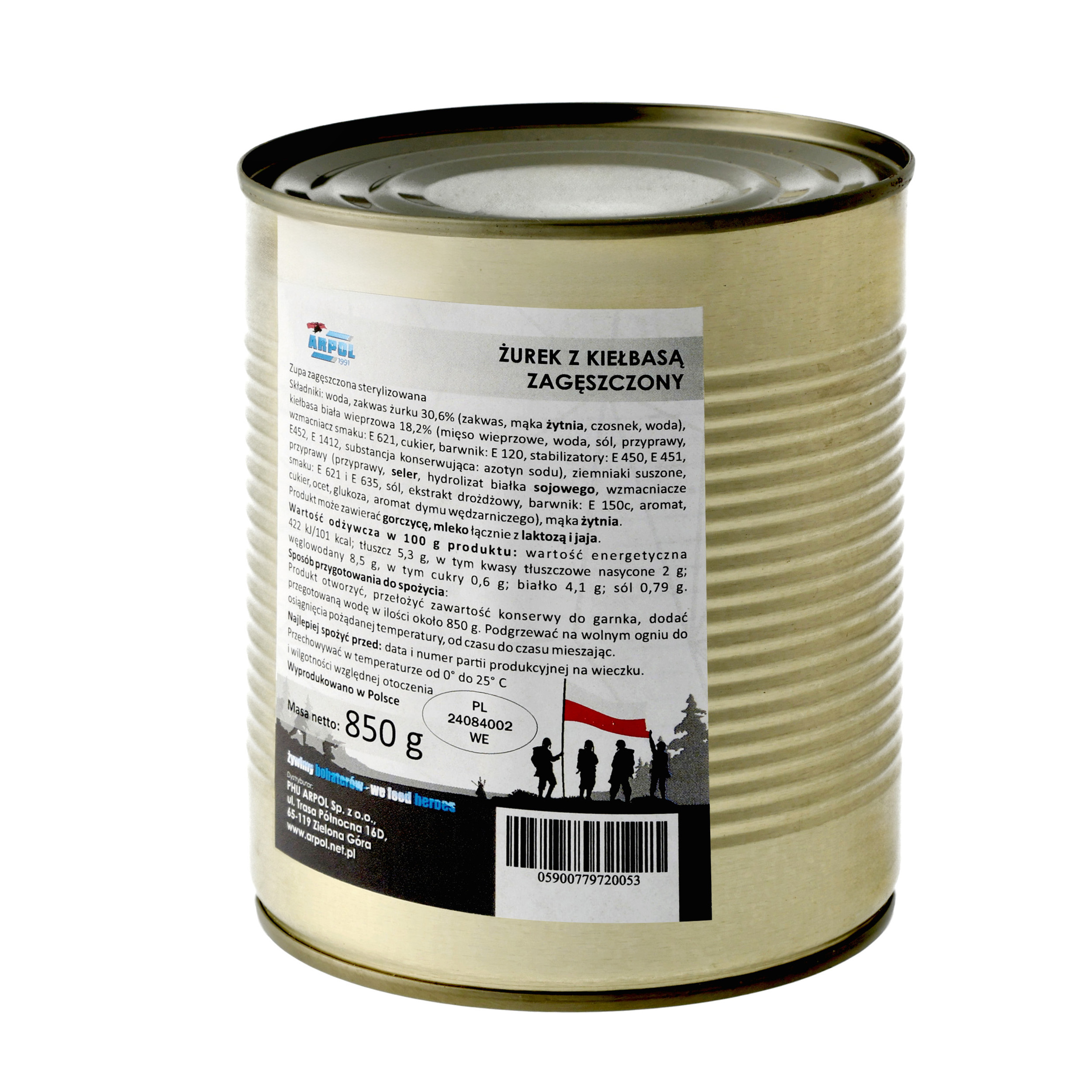 Zupa Arpol żurek z kiełbasą zagęszczony 850 g - obrazek 2