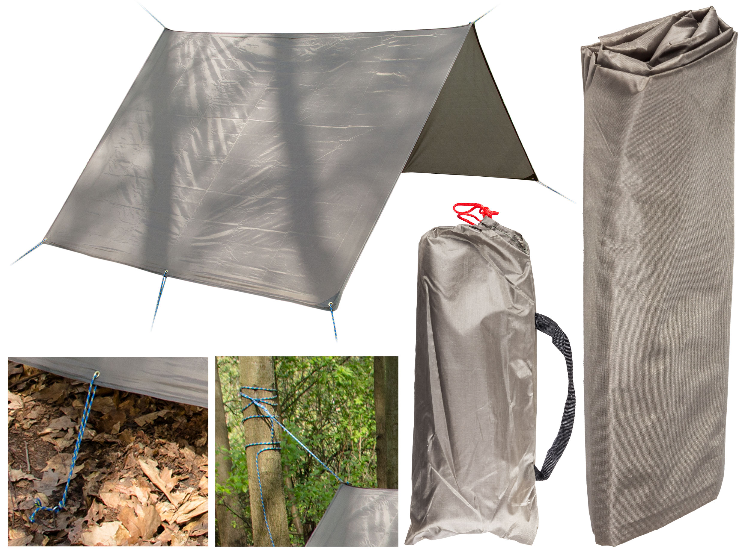 Tarp turystyczny MFH 200 x 300 cm oliwkowy - obrazek 4