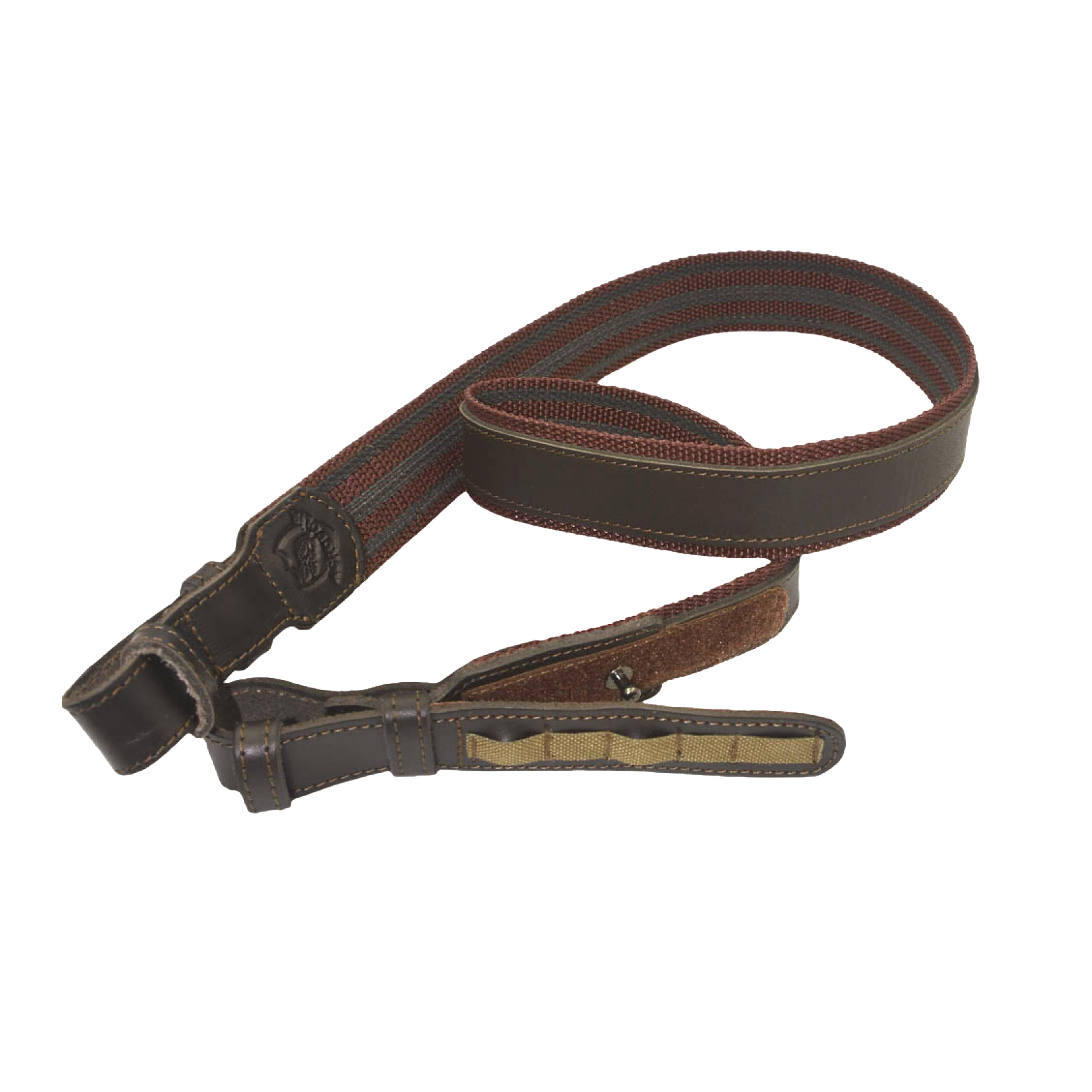 Pasek do broni Acropolis z elementami skórzanymi - brązowy - obrazek 2