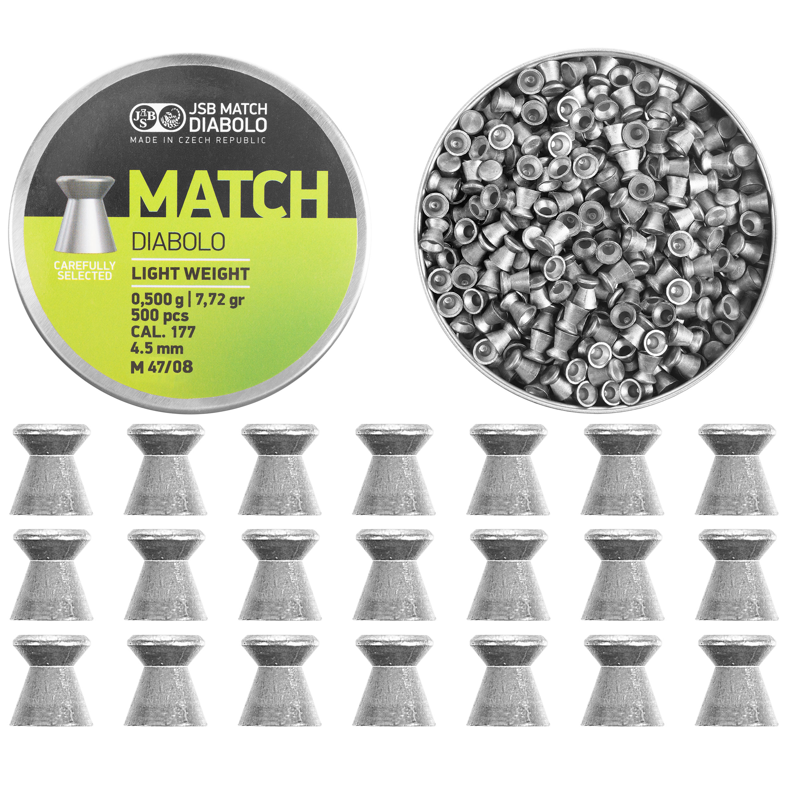 Śrut diabolo JSB Match Light 4,49 mm 500 szt. 0,500 g / 7,72 g - obrazek 4