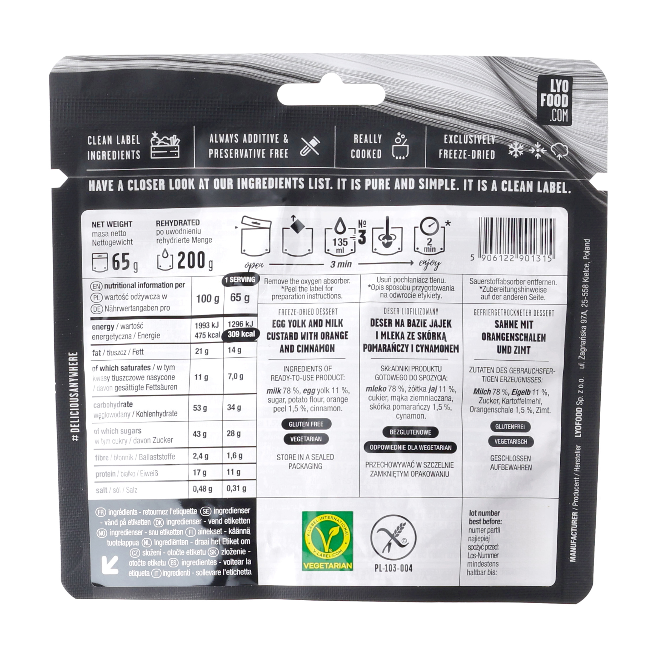 Żywność liofilizowana LYOFOOD Krem Kataloński 200 g - obrazek 2