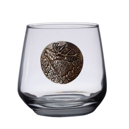 Szklanki do whisky Golden Fox Luna Jeleń zdobione odlewanym elementem 6 szt.