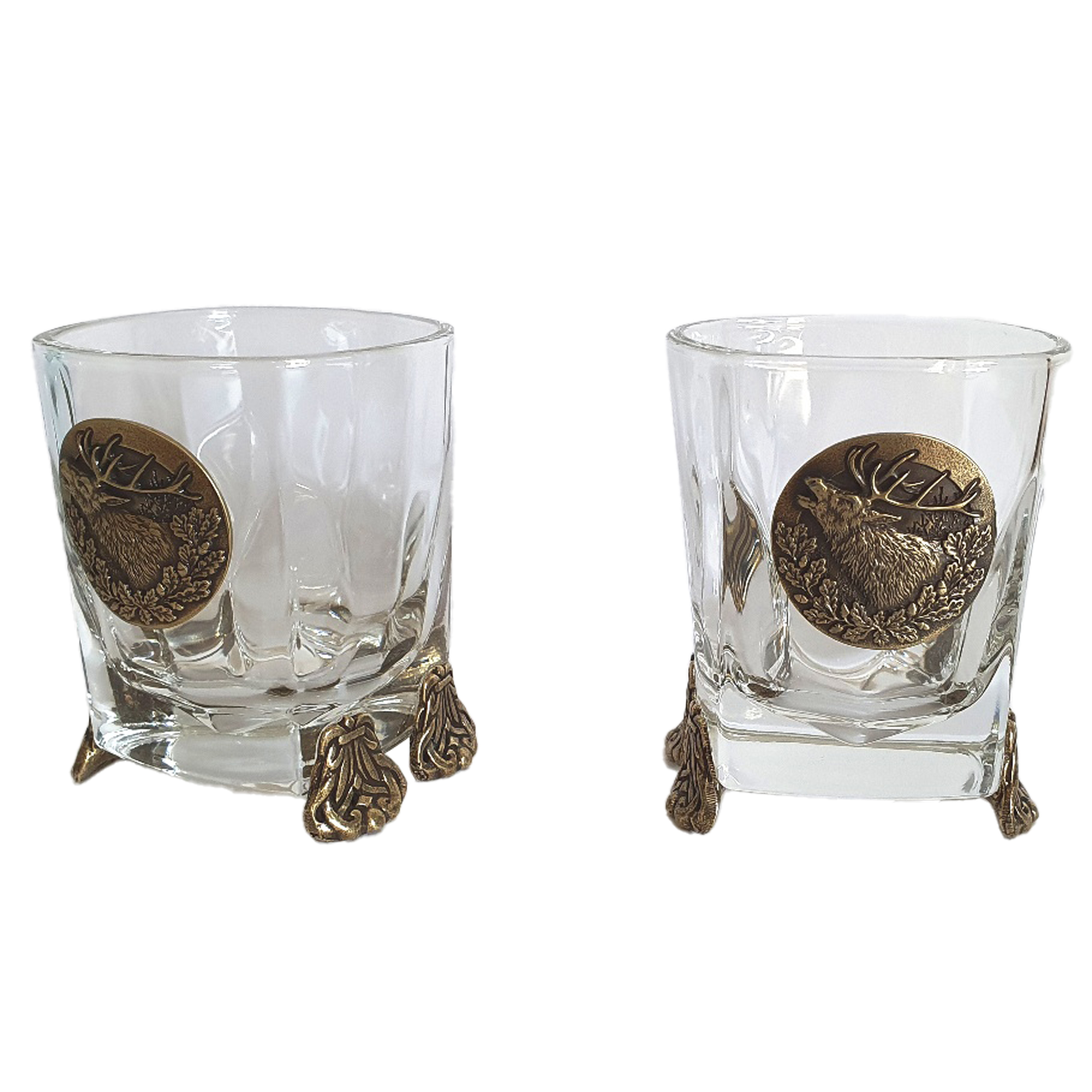 Szklanki do whisky Golden Fox Mars Deer zdobione odlewanym elementem 6 szt. - obrazek 3