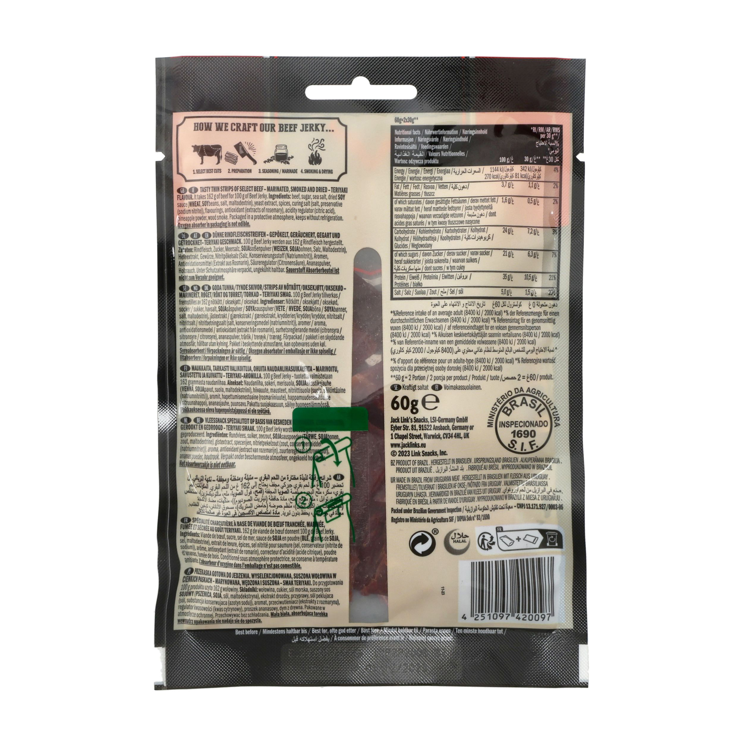 Wołowina suszona Jack Link's teryiaki 60 g - obrazek 2