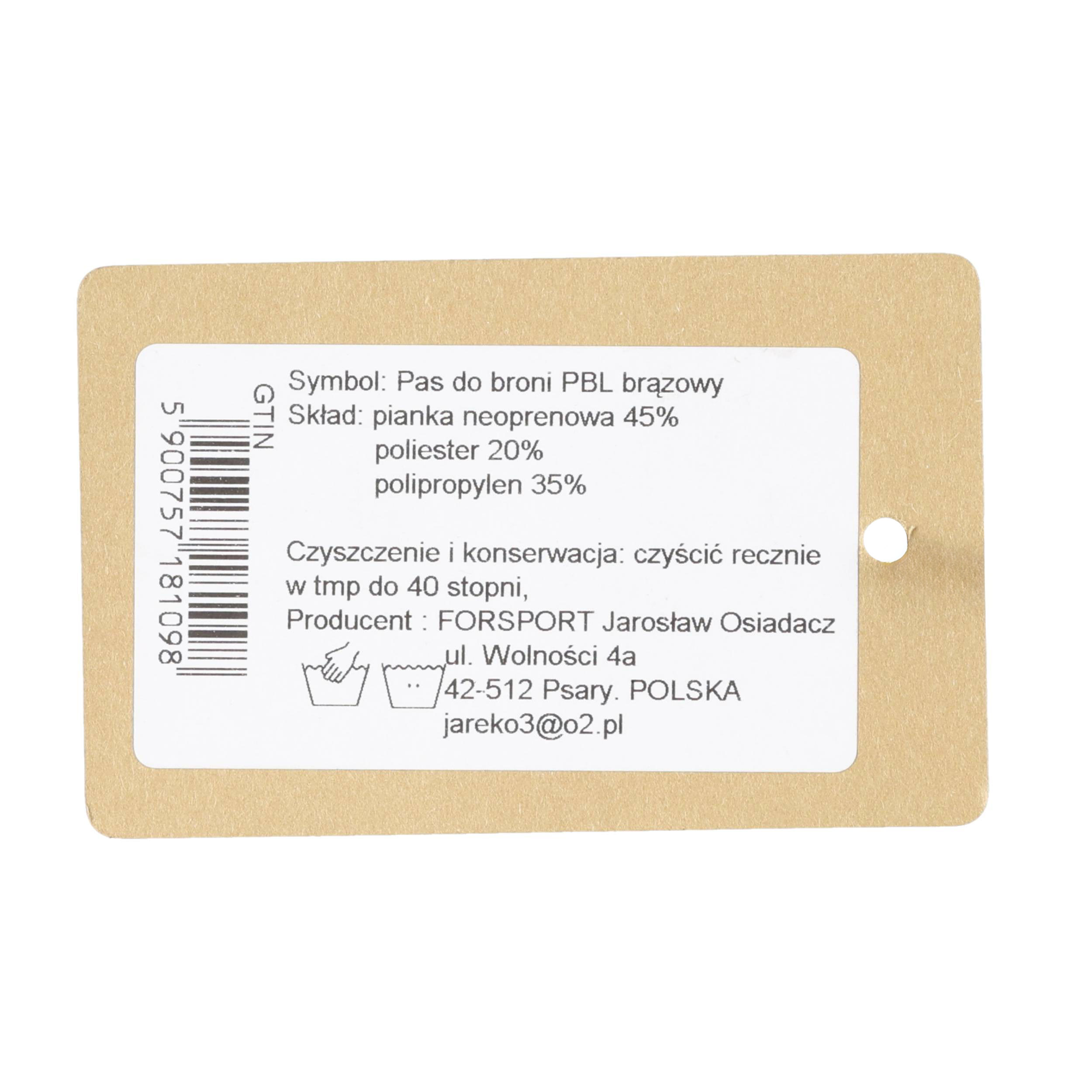 Pas do broni z neoprenu PBL brązowy - obrazek 7