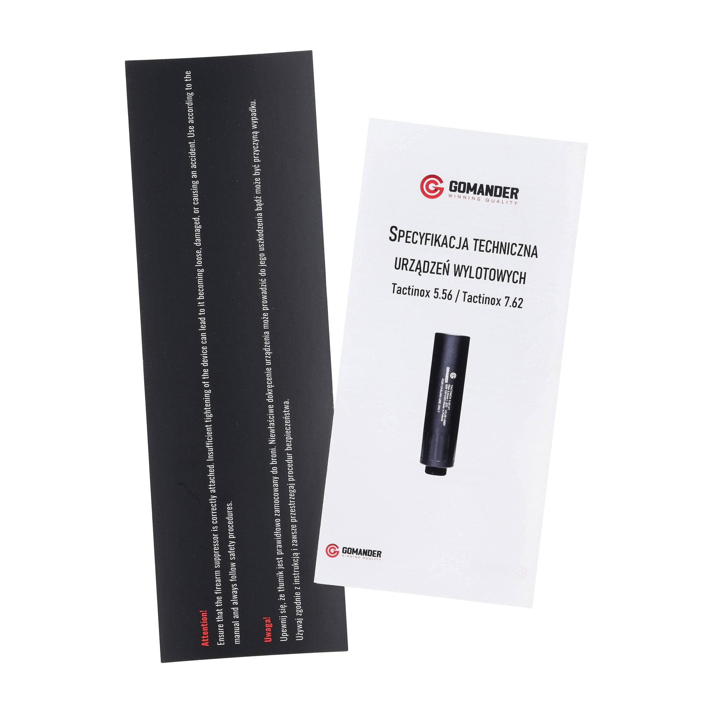 Tłumik Gomander Tactinox DT 5,56 1/2-28 UNEF Czarny - obrazek 8