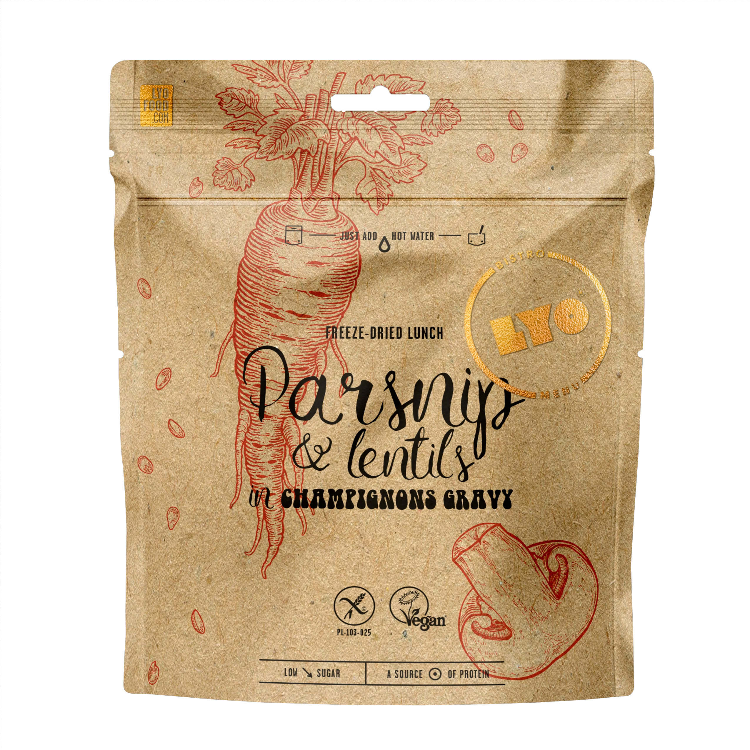 Żywność liofilizowana LYOFOOD Pasternak i soczewica w sosie pieczarkowym bistro 270 g