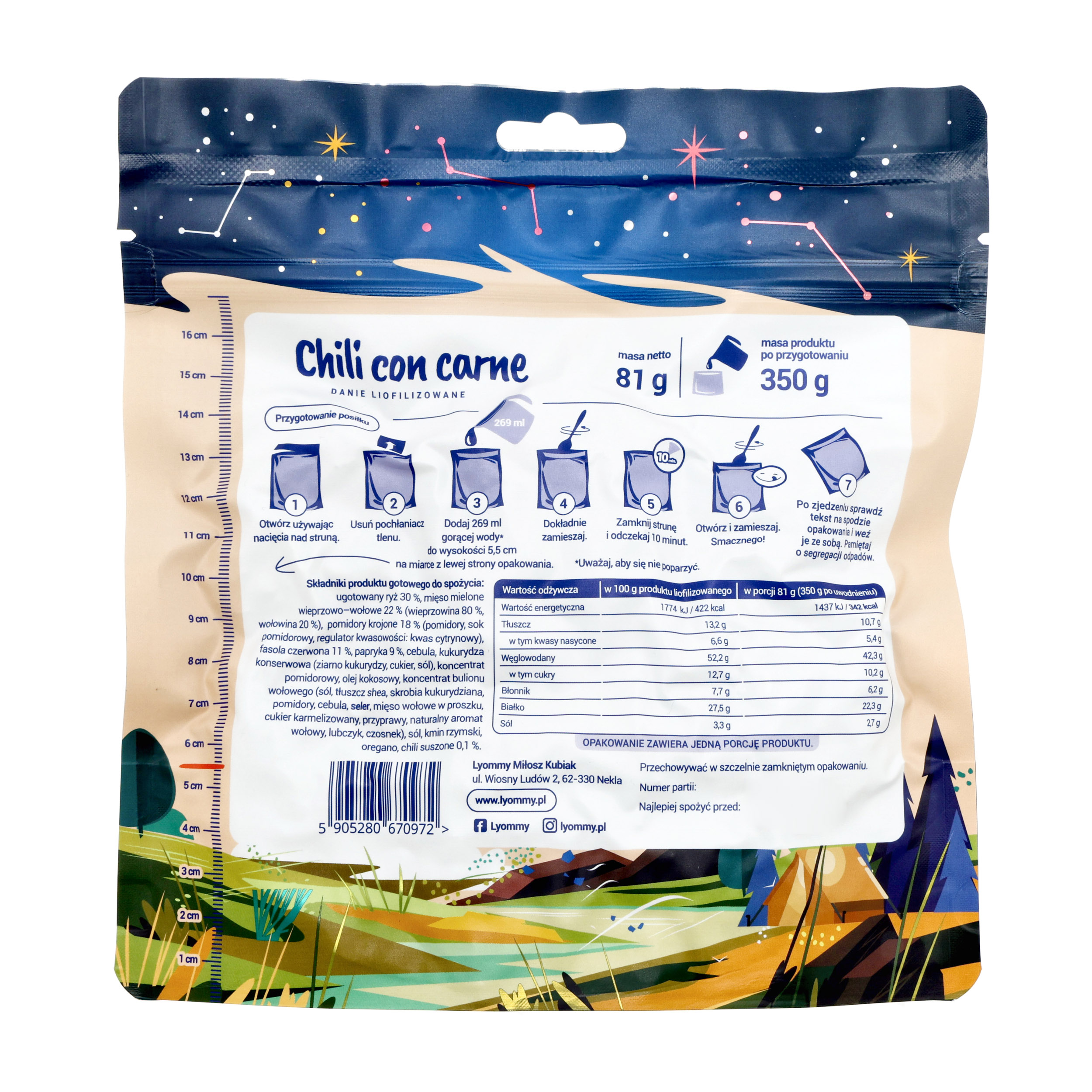 Żywność liofilizowana Lyommy Chili con carne Lyommy 350 g - obrazek 2