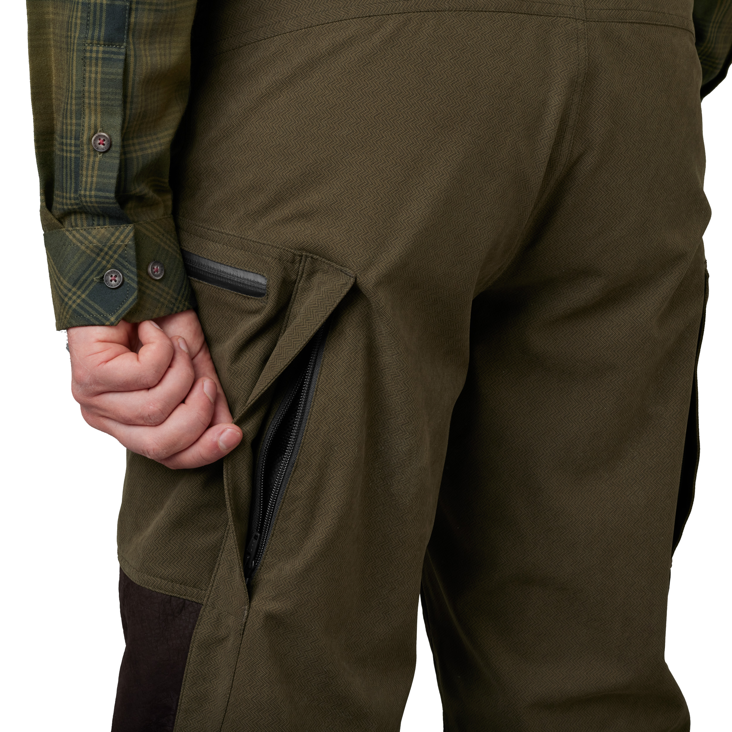 Spodnie męskie Härkila Driven Hunt HWS leather Willow green, shadow brown 50 - obrazek 8