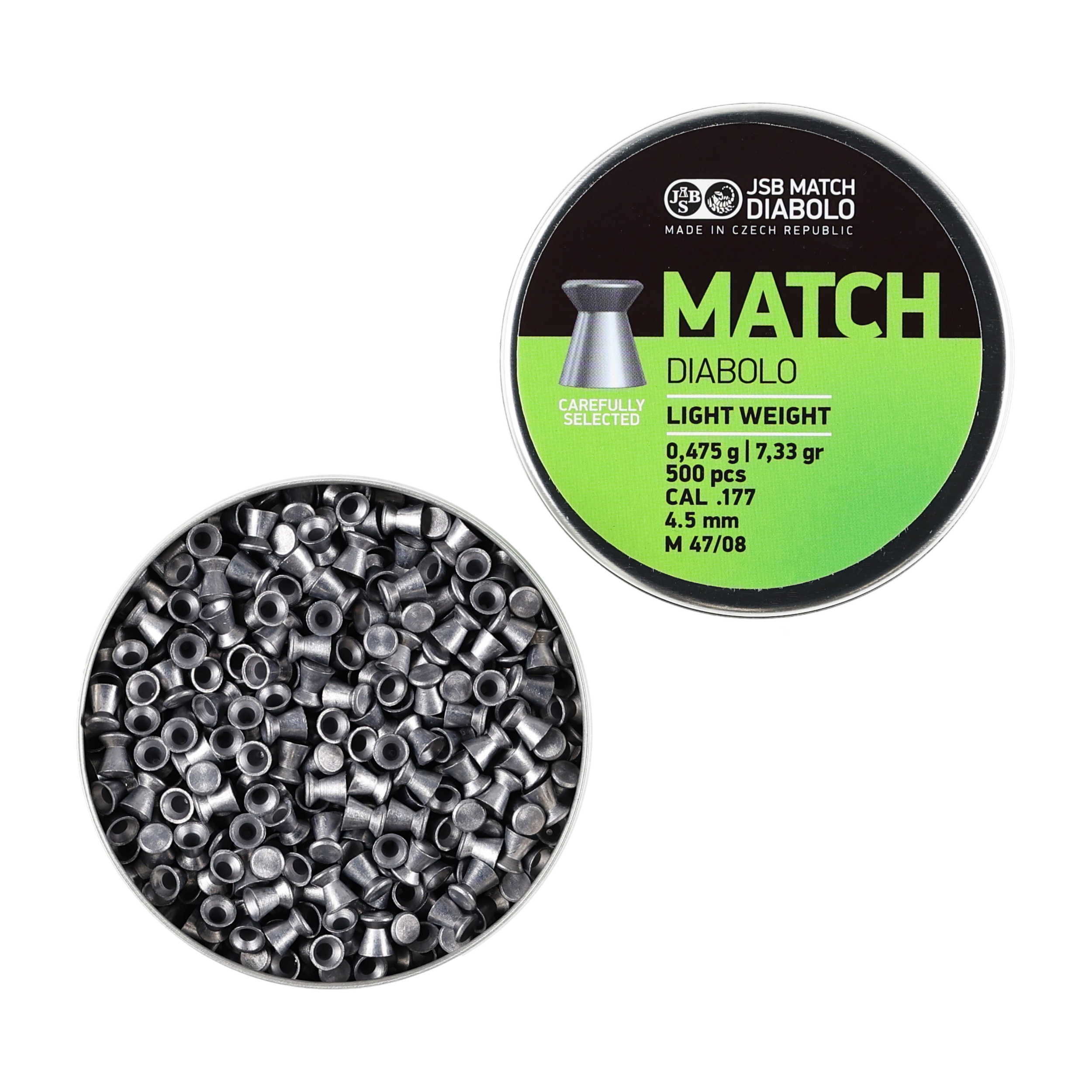 Śrut diabolo JSB Match Light 4,50 mm 500 szt. 0,475 g / 7,33 g - obrazek 2