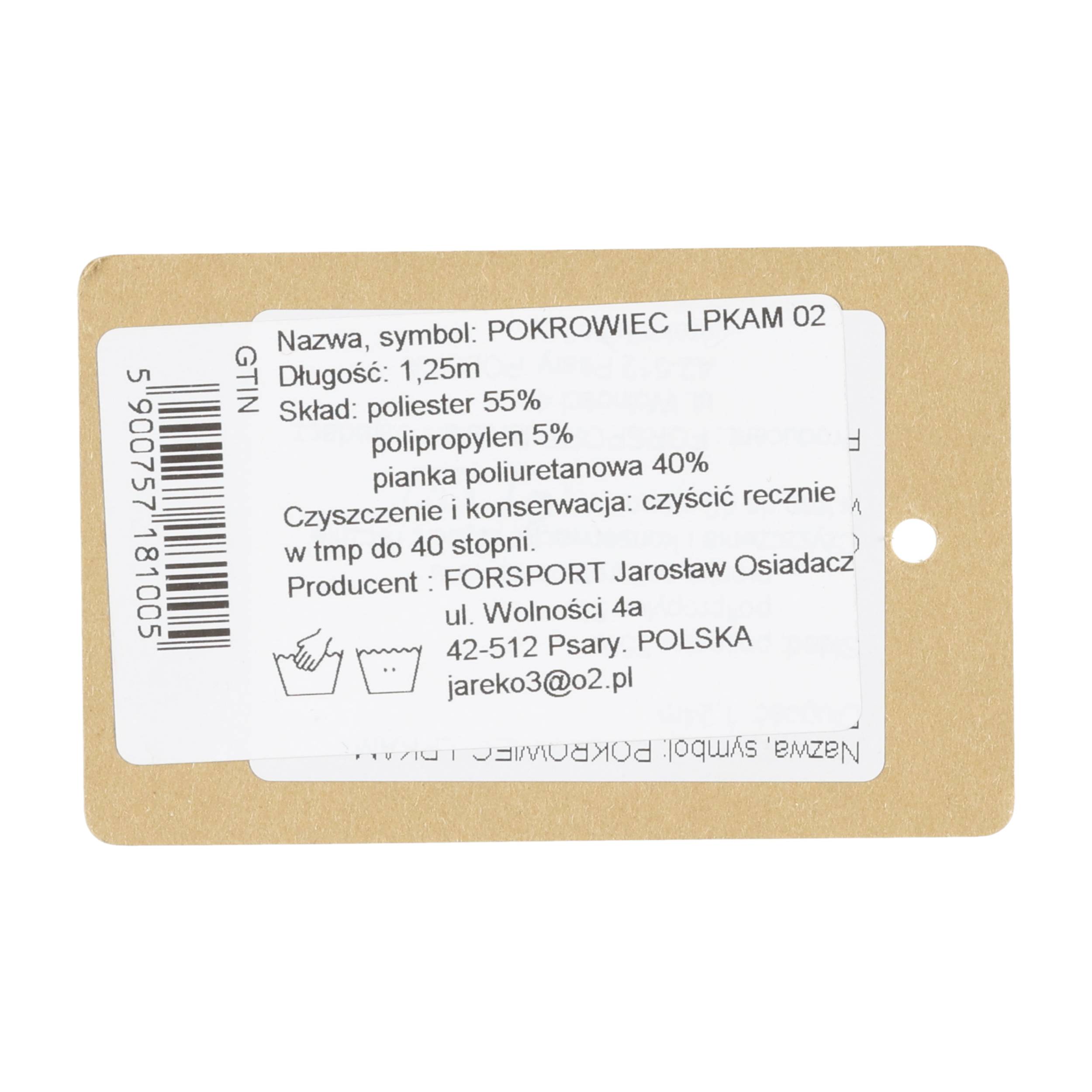 Pokrowiec Forsport na broń LPKAM 02 1,25m, kamuflaż, grzbiet oliv, haft głowa jelenia 2 beżowa, biza oliwkowa - obrazek 6