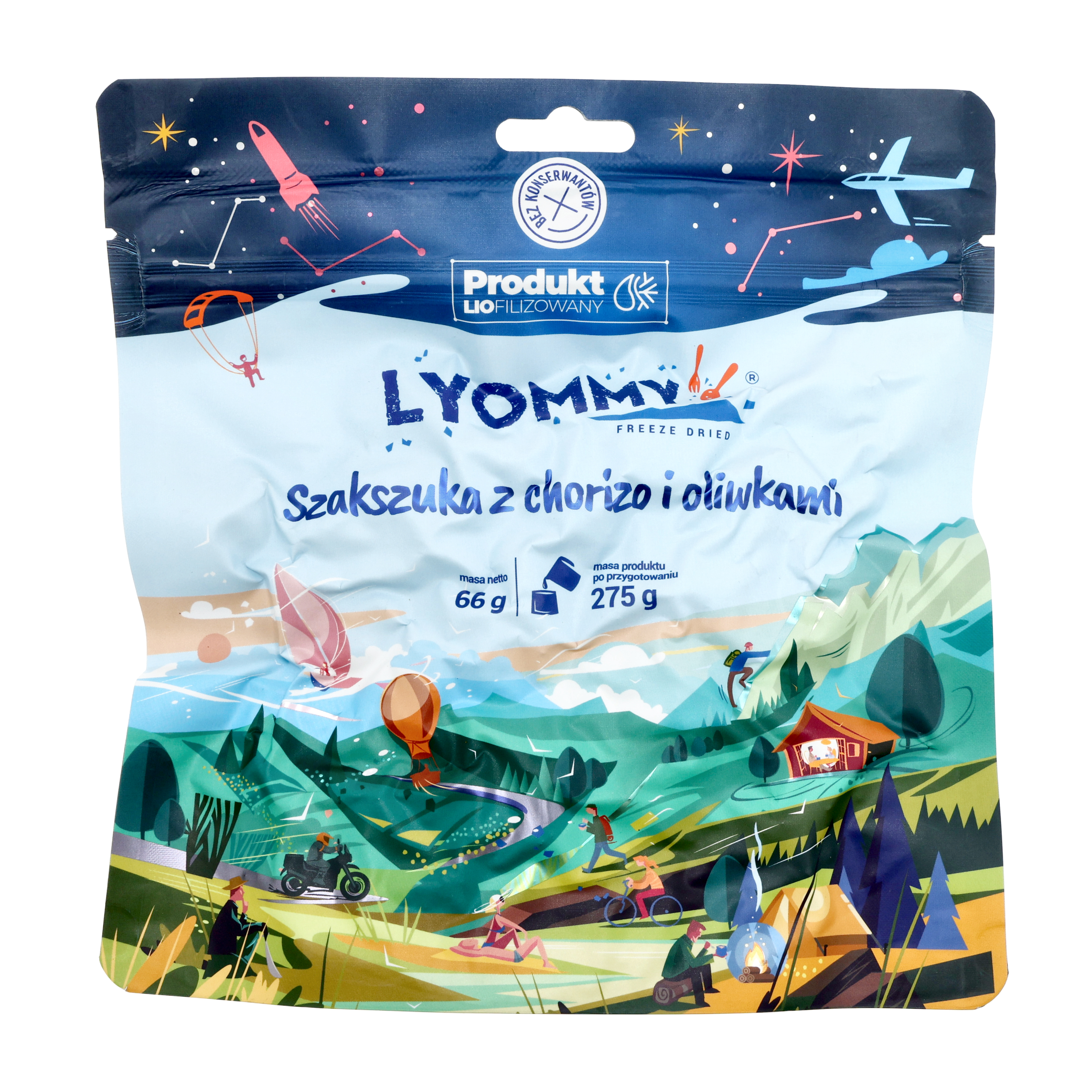 Żywność liofilizowana Lyommy Szakszuka z chorizo i oliwkami