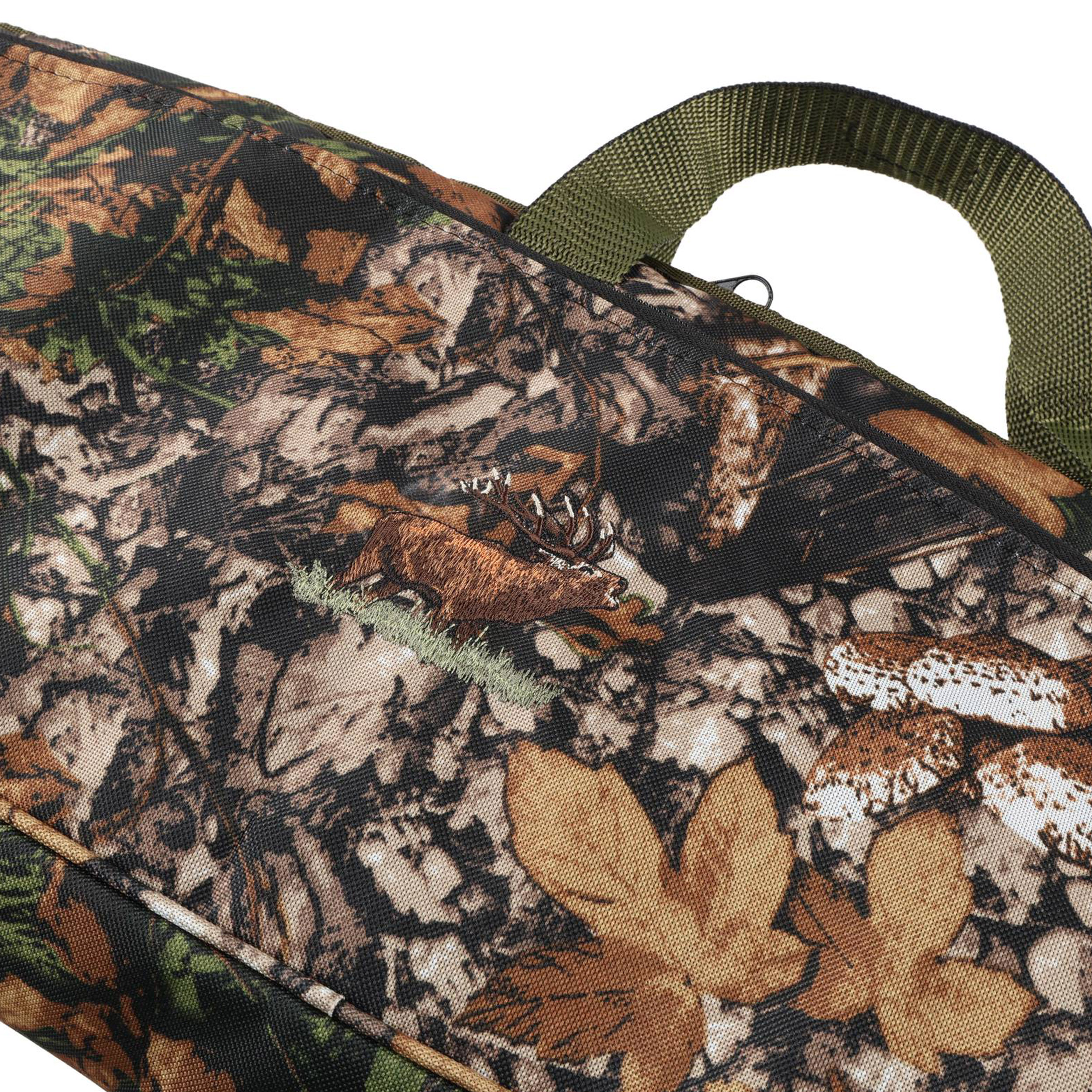 Pokrowiec Forsport na broń LPKG2 KAM 01 1,12M, kamuflaż lesny haft jeleń ryczy w trawie długa kieszeń - obrazek 5