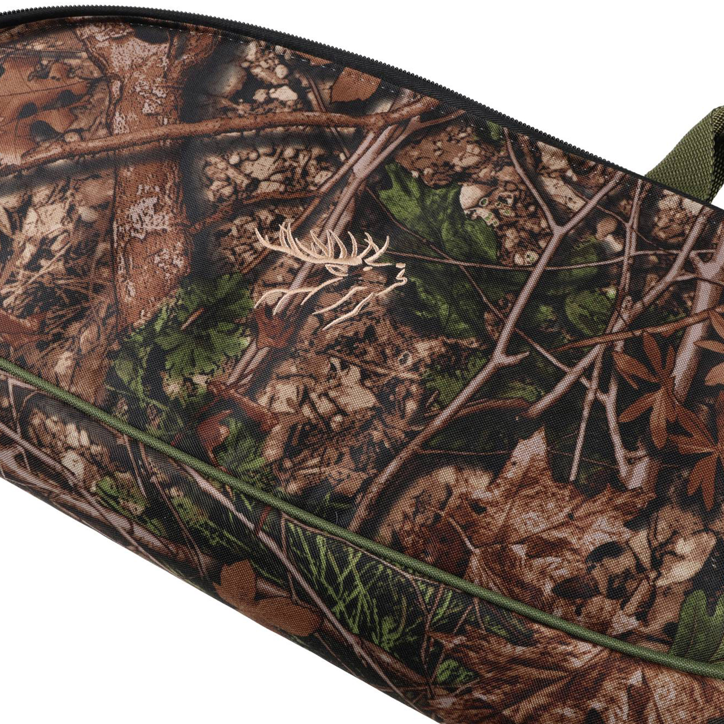 Pokrowiec Forsport na broń LPKAM 02 1,25m, kamuflaż, grzbiet oliv, haft głowa jelenia 2 beżowa, biza oliwkowa - obrazek 5