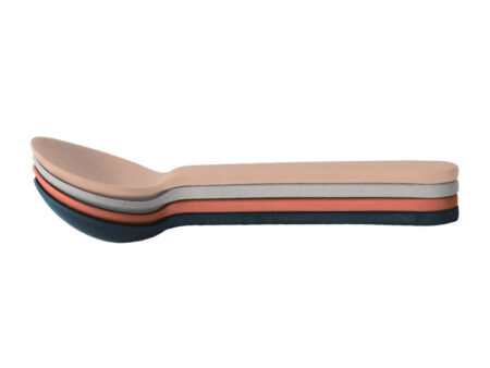 Zestaw łyżeczek bambusowych Ekobo Scandi (jasnoróżowa, jasnoszara, ciemnoszara, ceglasta)