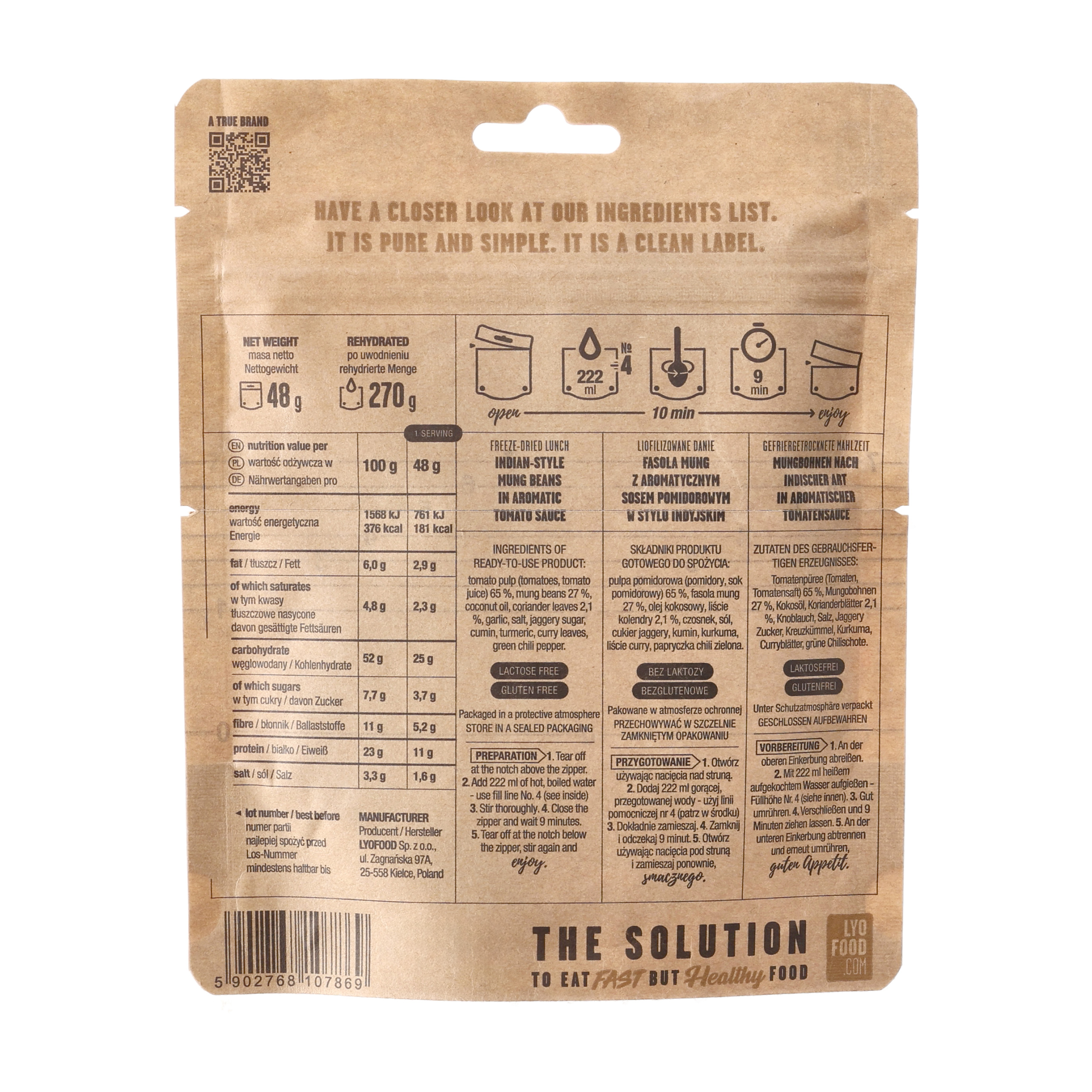 Żywność liofilizowana LYOFOOD Mung dal 270 g doypack bistro - obrazek 2