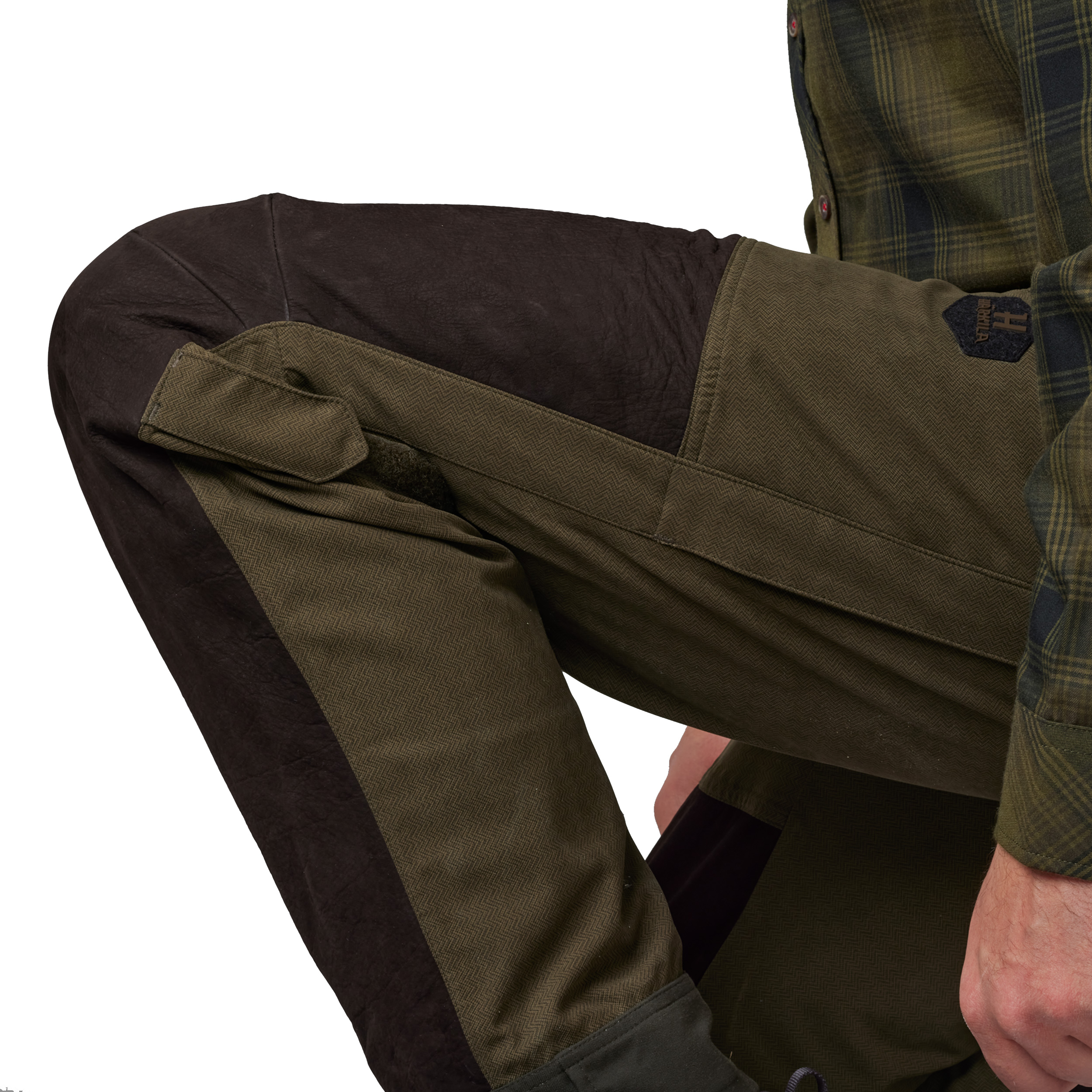 Spodnie męskie Härkila Driven Hunt HWS leather Willow green, shadow brown 50 - obrazek 3