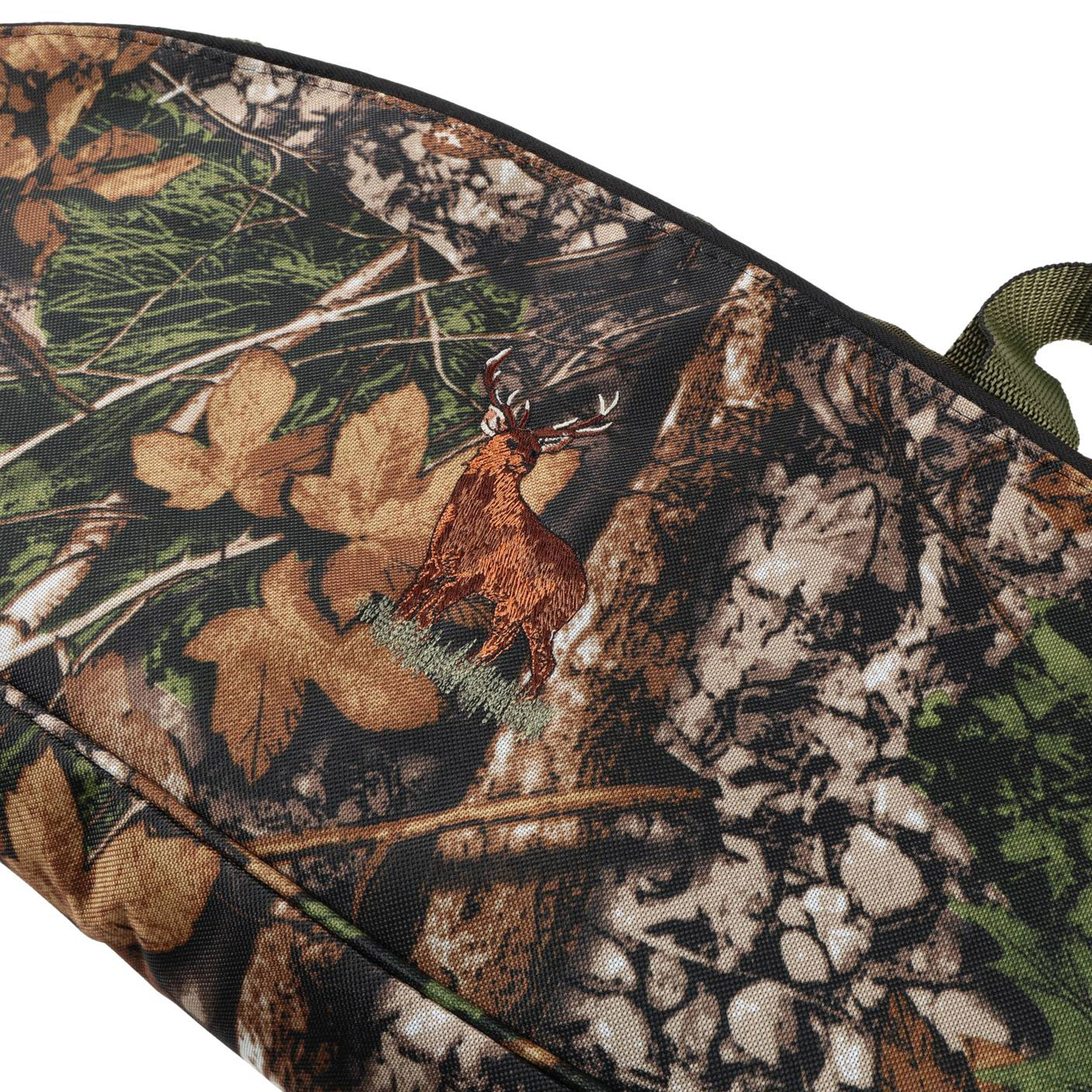 Pokrowiec na broń LPDK KAM 03 1,25m, kamuflaż leśny, haft duży jeleń stoi w trawie - obrazek 5