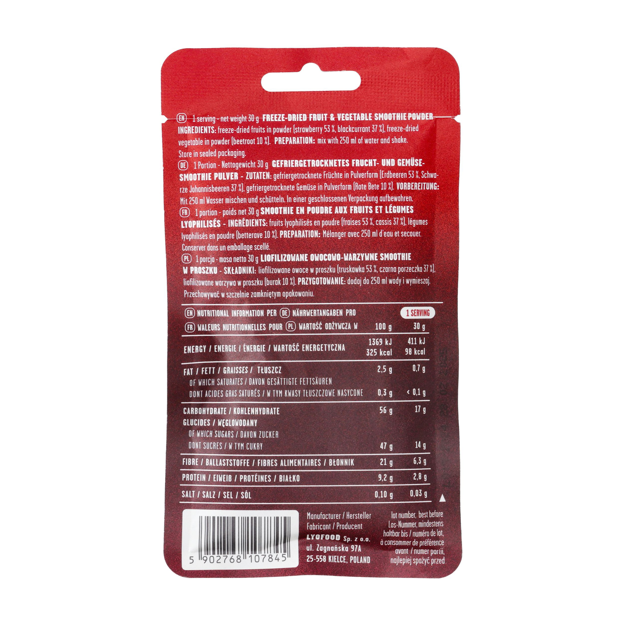 Żywność liofilizowana LYOFOOD Ruby smoothie 30 g - obrazek 2