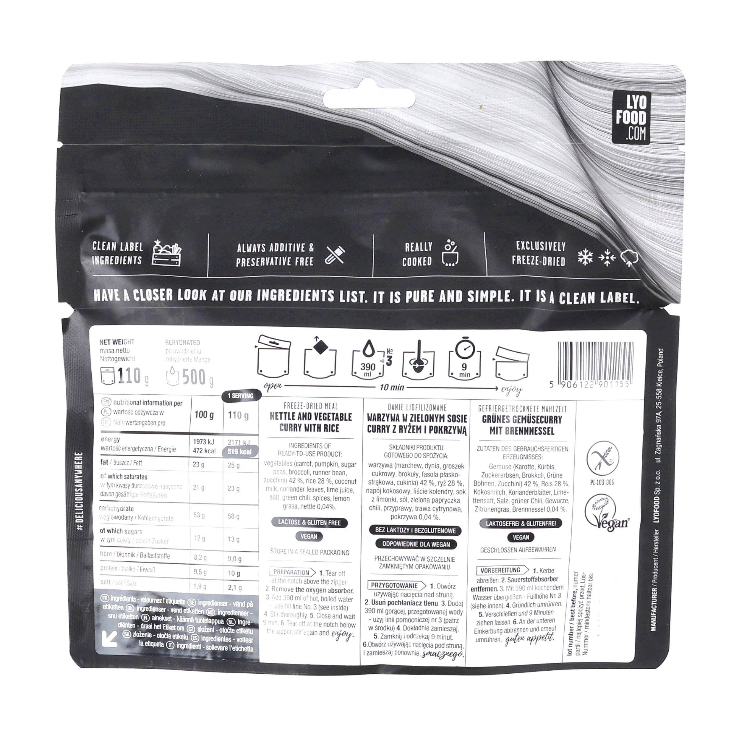 Żywność liofilizowana LYOFOOD Curry z pokrzywą 500 g - obrazek 2