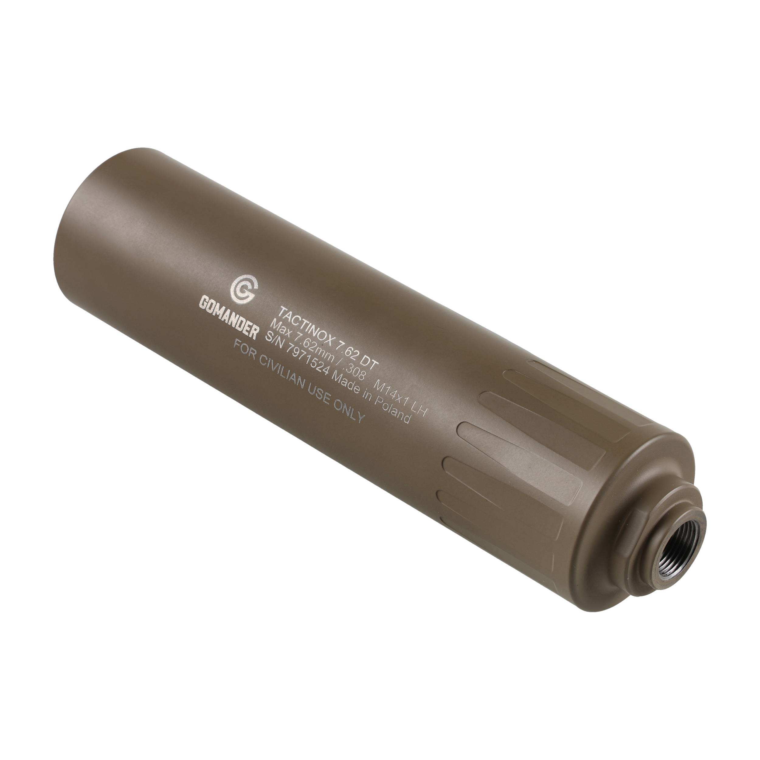 Tłumik do broni Gomander Tactinox DT 7,62 M14X1 LH FDE - obrazek 3