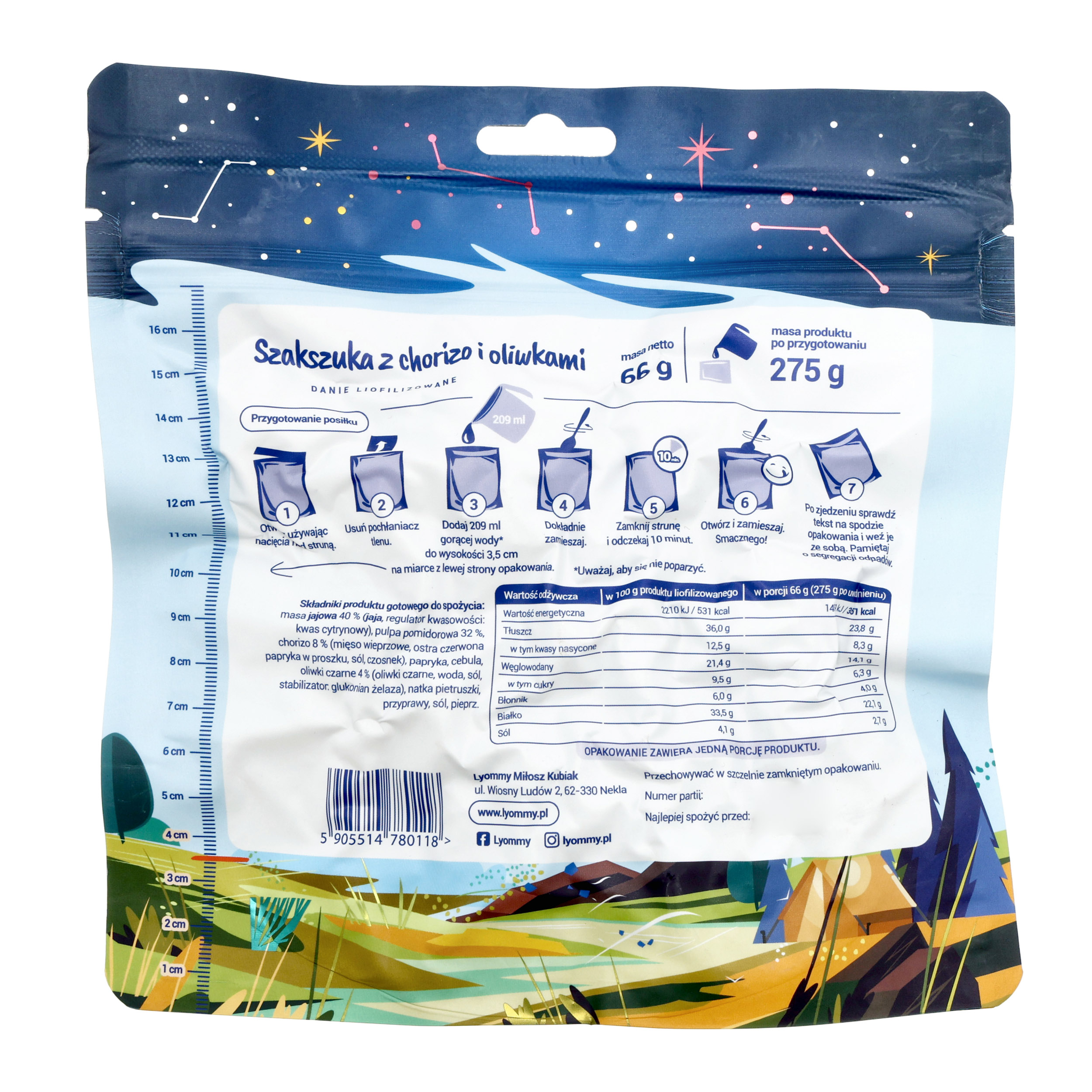 Żywność liofilizowana Lyommy Szakszuka z chorizo i oliwkami - obrazek 2