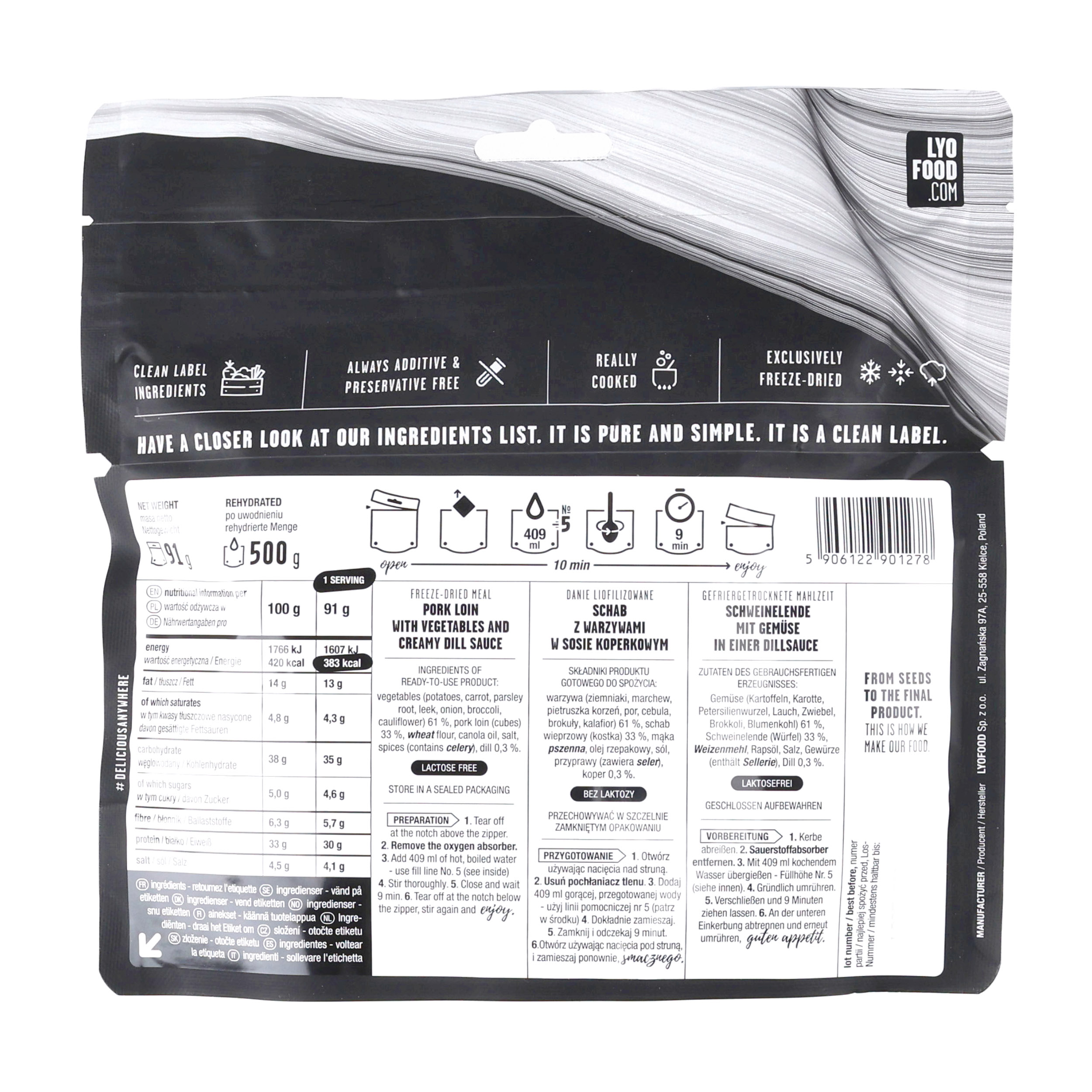 Żywność liofilizowana LYOFOOD Schab w koperku 500 g - obrazek 2