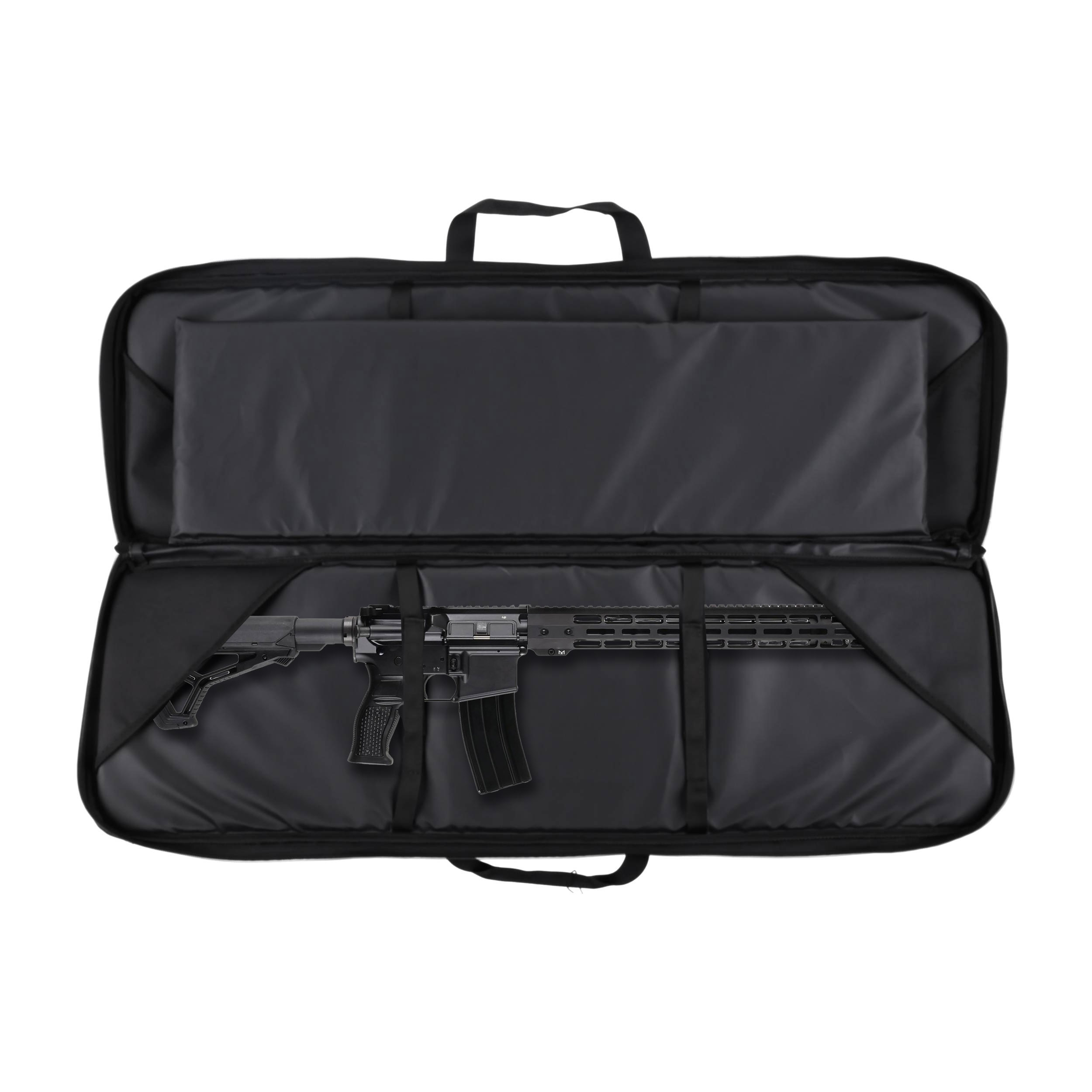 Pokrowiec na broń TACTICAL MAX01 dł. 1,15m h38, kolor czarny, haft celownik VX, na dwie jednostki - obrazek 3