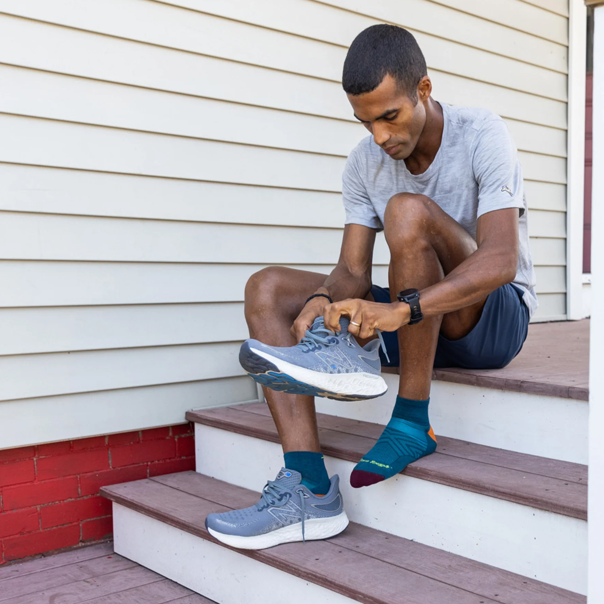 Skarpety do biegania męskie Darn Tough Run Dark Teal 41-42.5 - obrazek 7