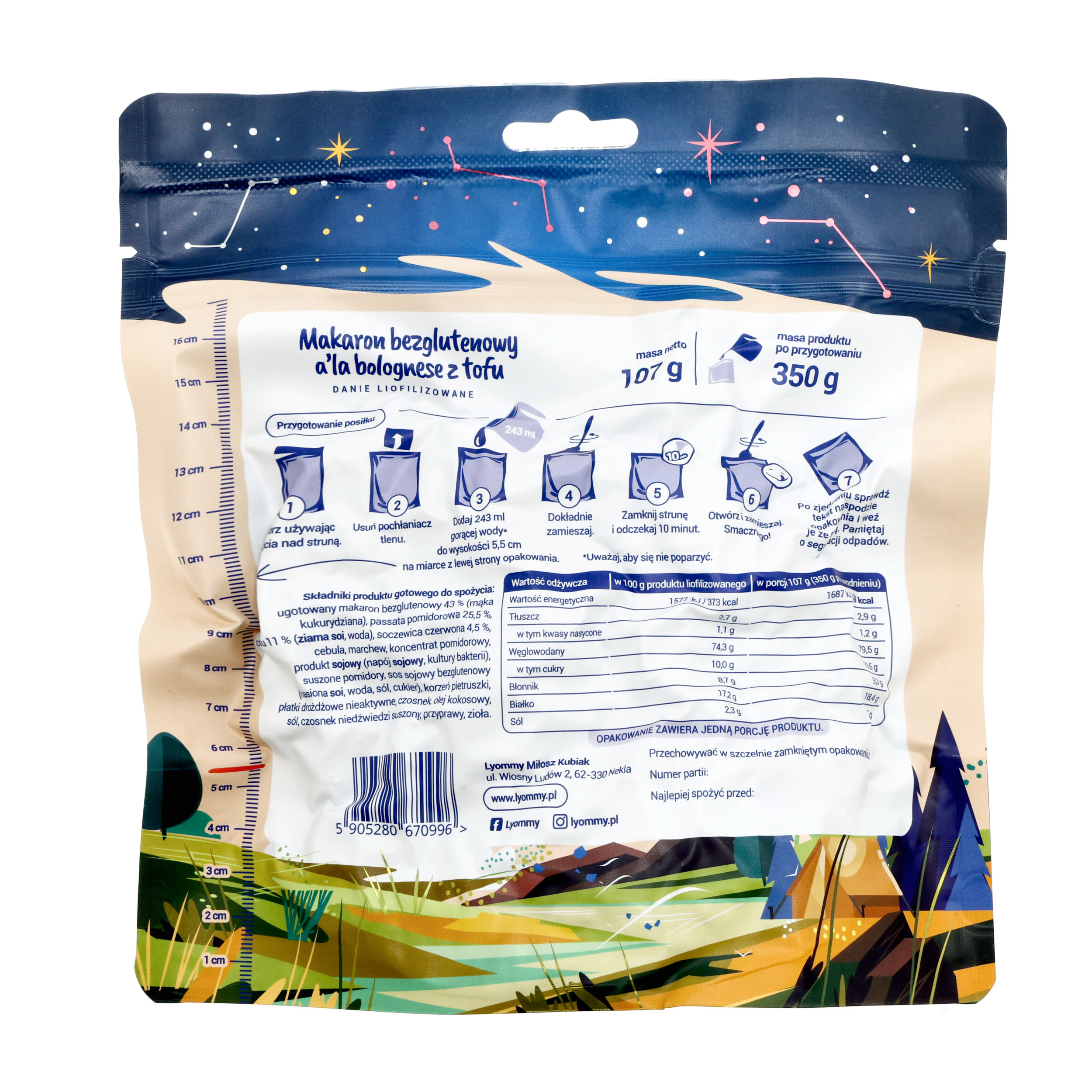 Żywność liofilizowana Lyommy Makaron a'la bolognese z tofu 350 g - obrazek 2