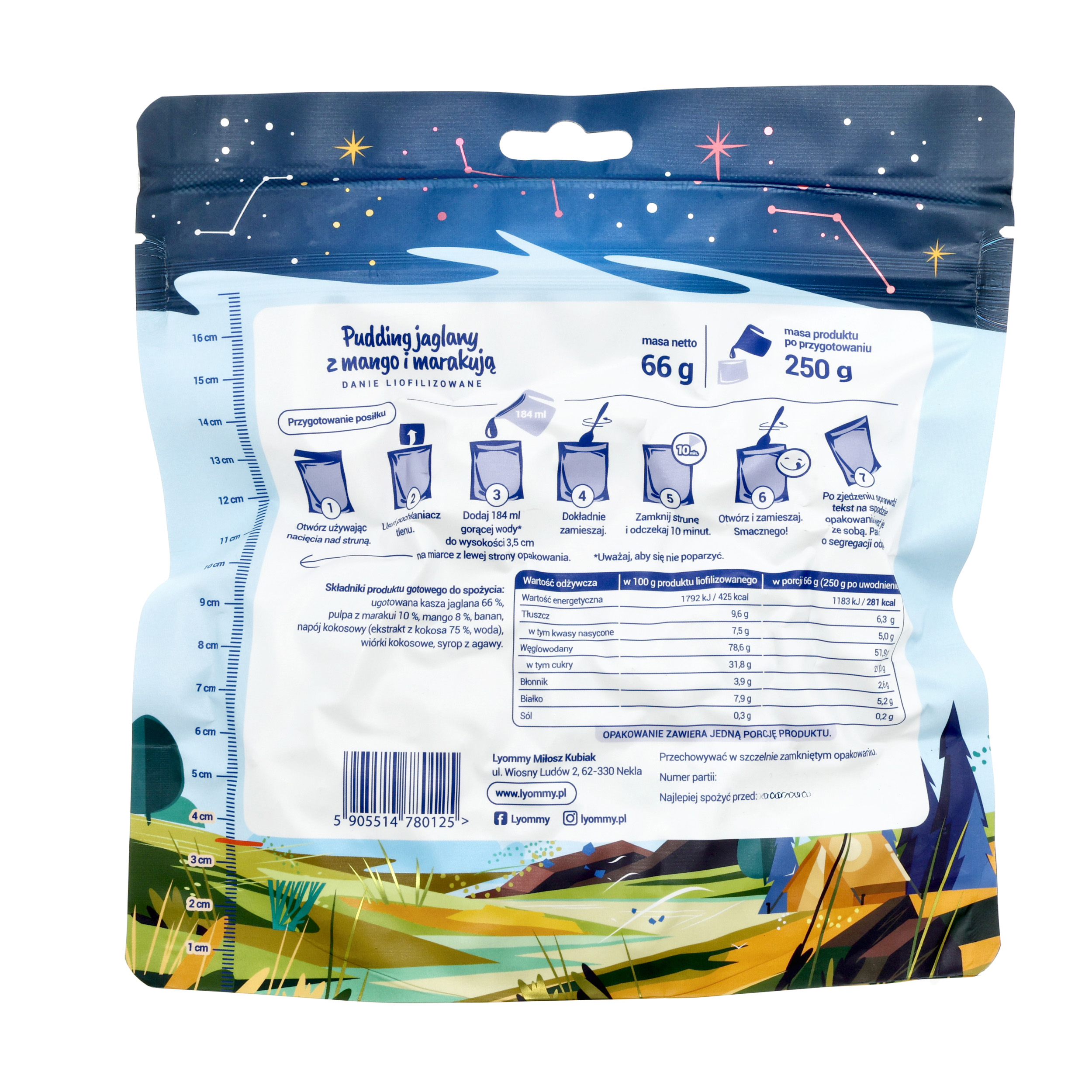 Żywność liofilizowana Lyommy Pudding jaglany z mango i marakują - obrazek 2