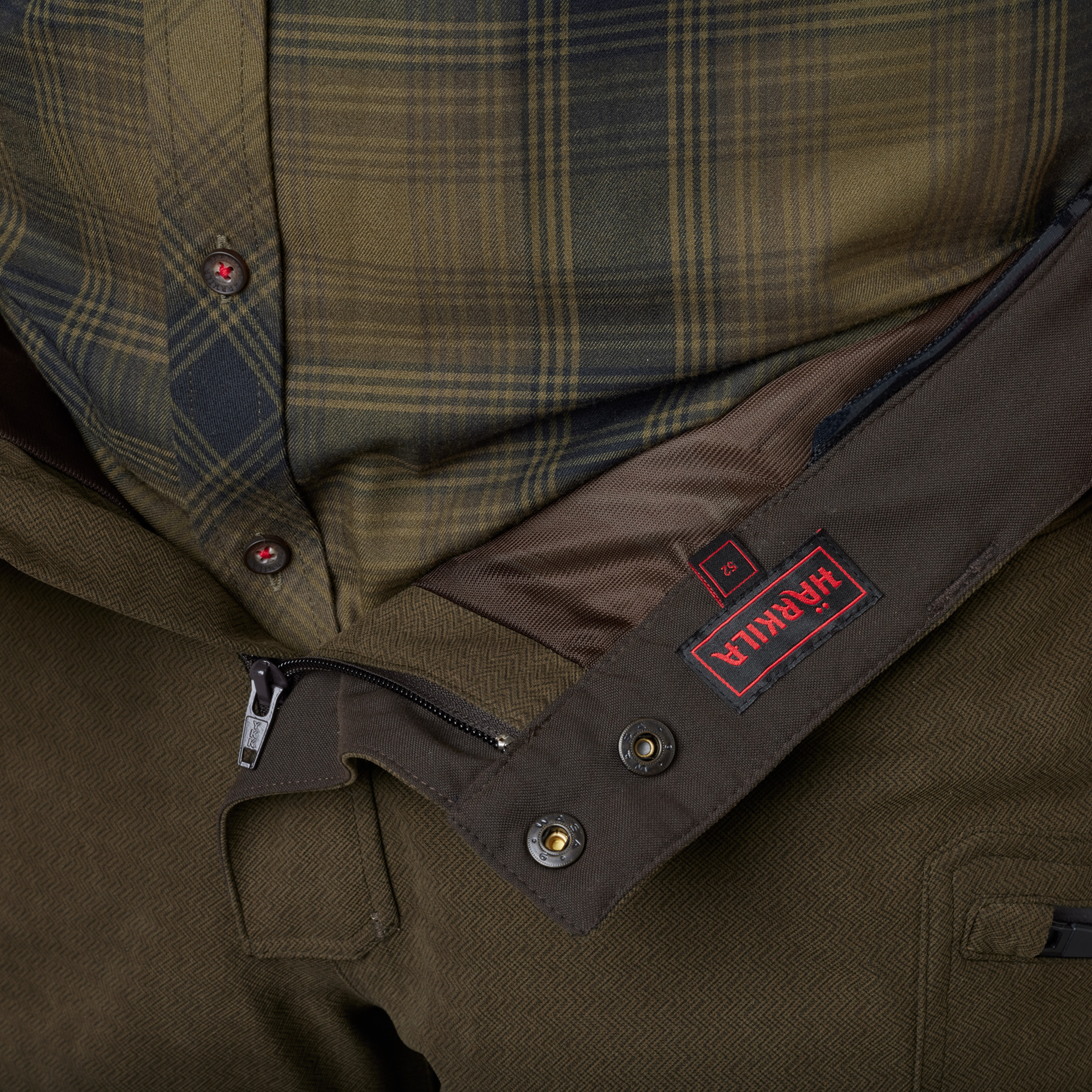 Spodnie męskie Härkila Driven Hunt HWS leather Willow green, shadow brown 50 - obrazek 9