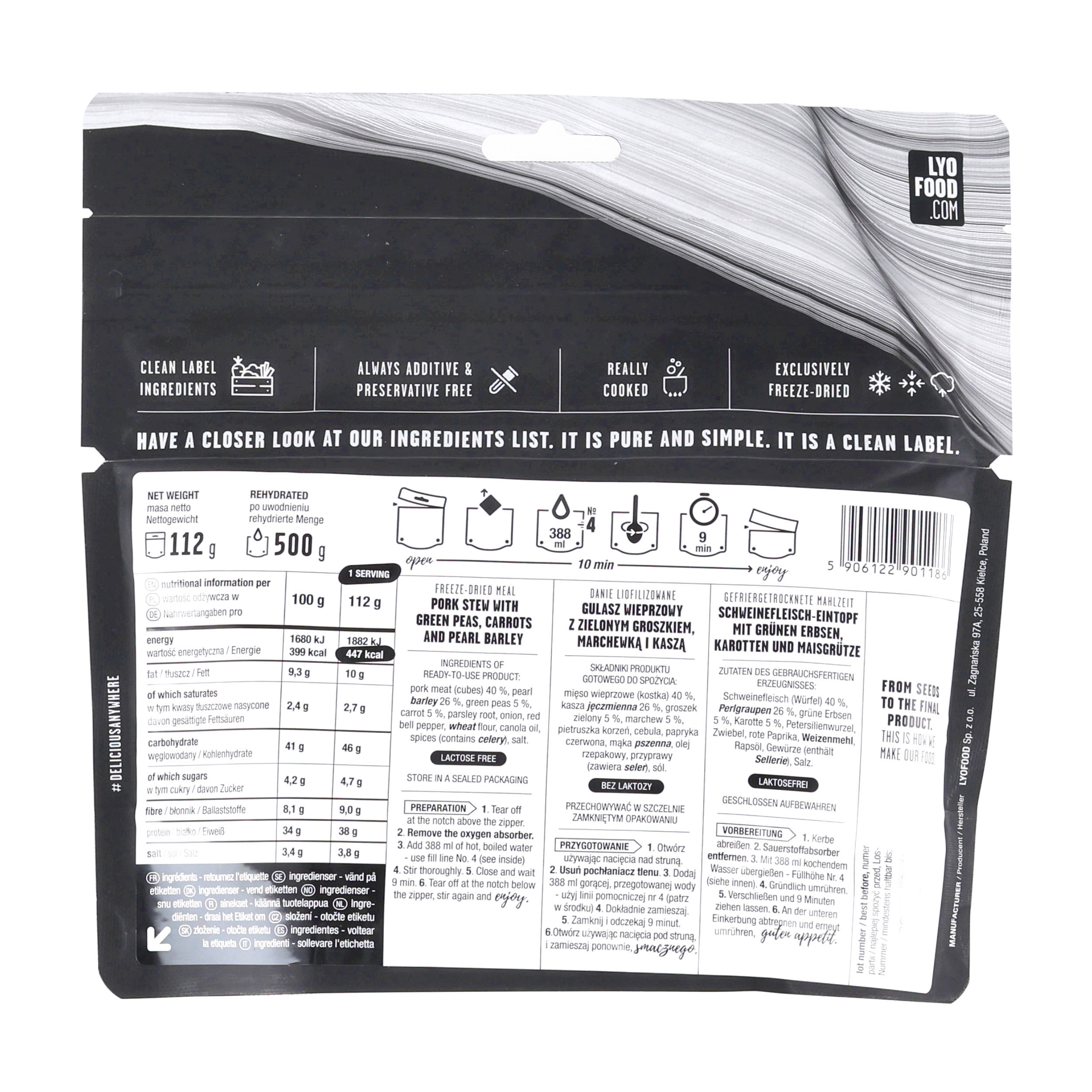 Żywność liofilizowana LYOFOOD Gulasz wieprzowy 500g - obrazek 2