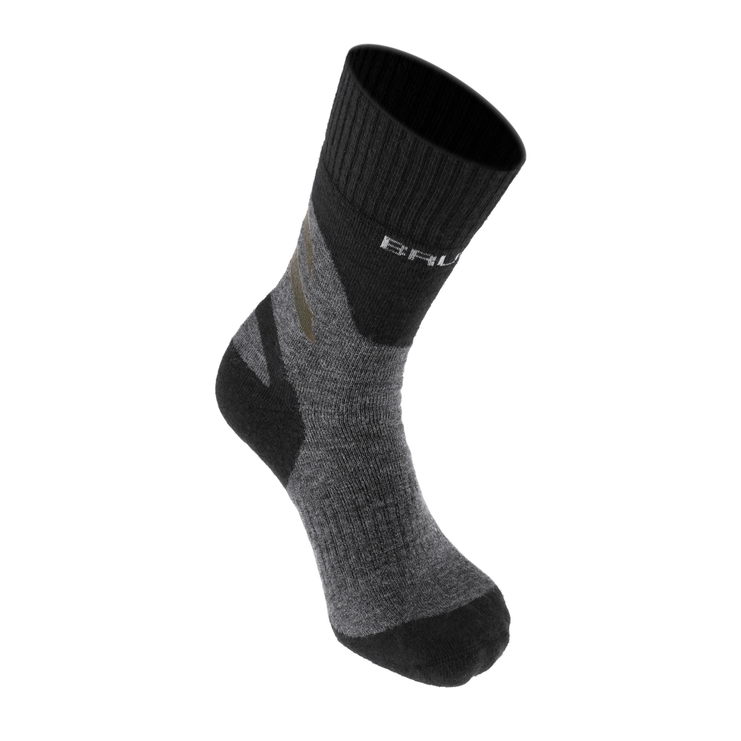 Skarpety męskie Brubeck Trekking Merino grafitowo - khaki 45-47 - obrazek 3