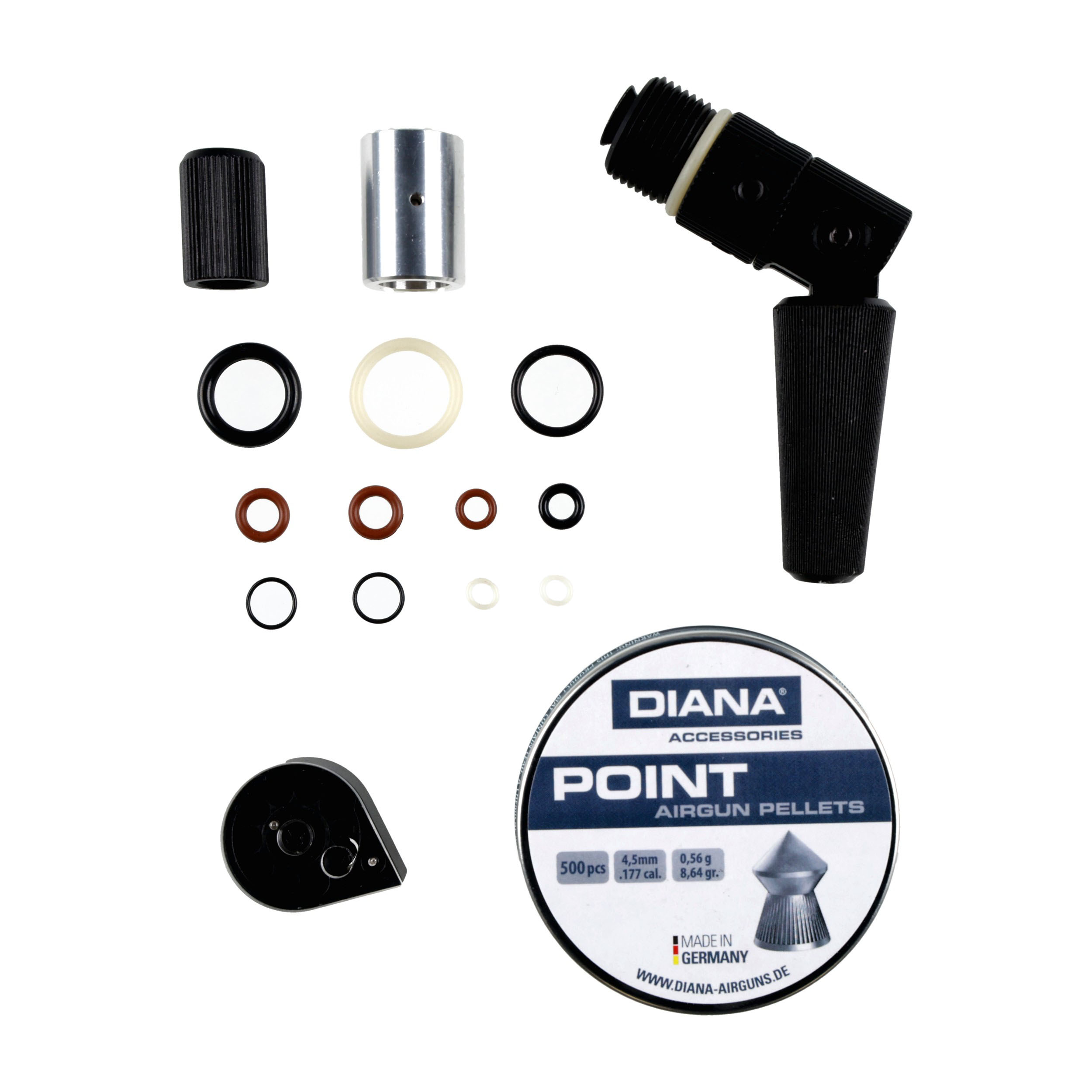 Zestaw wiatrówka Diana Trailscout CO2 syntetyk czarna 4,5 mm + śrut Diana Point 4, 5 mm 500 szt. + pokrowiec na broń Diana czarny 130 cm + kulochwyt wiatrówkowy płaski Diana - obrazek 9