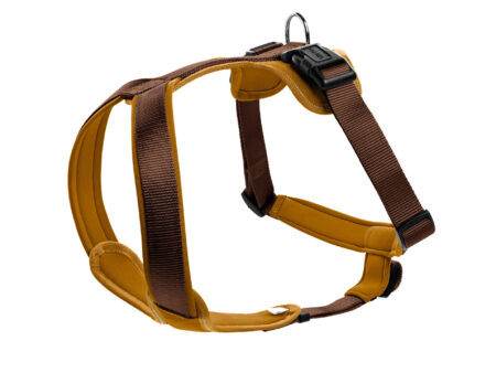 Szelki neoprenowe M/2 52 cm 60-76 cm brązowo karmelowe