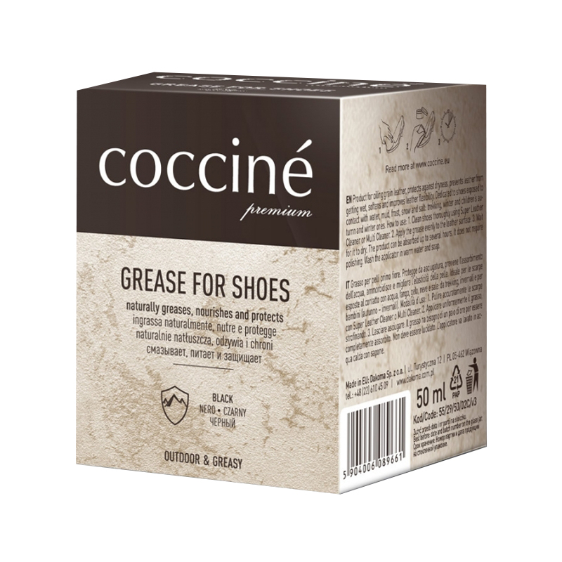 Tłuszcz ochronny do skór Coccine Grese for shoes 50 ml, czarny - obrazek 2