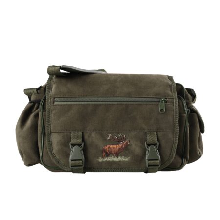 Raportówka Forsport myśliwska zamszowa RLZ3 oliwkowa, jeleń ryczy w trawie