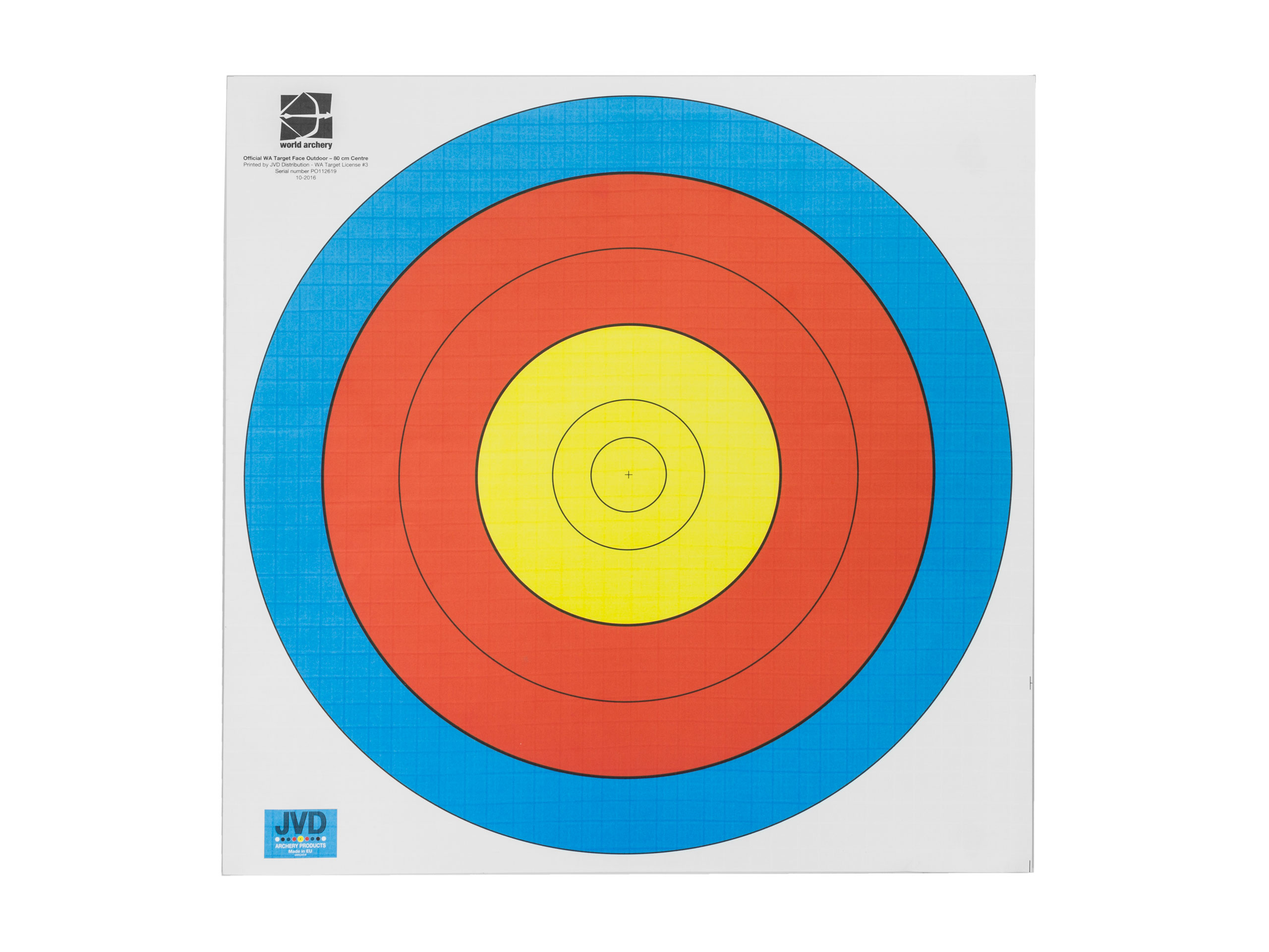 Tarcza papierowa 40 cm JVD FITA WA 6 pierścieni 3 kolory