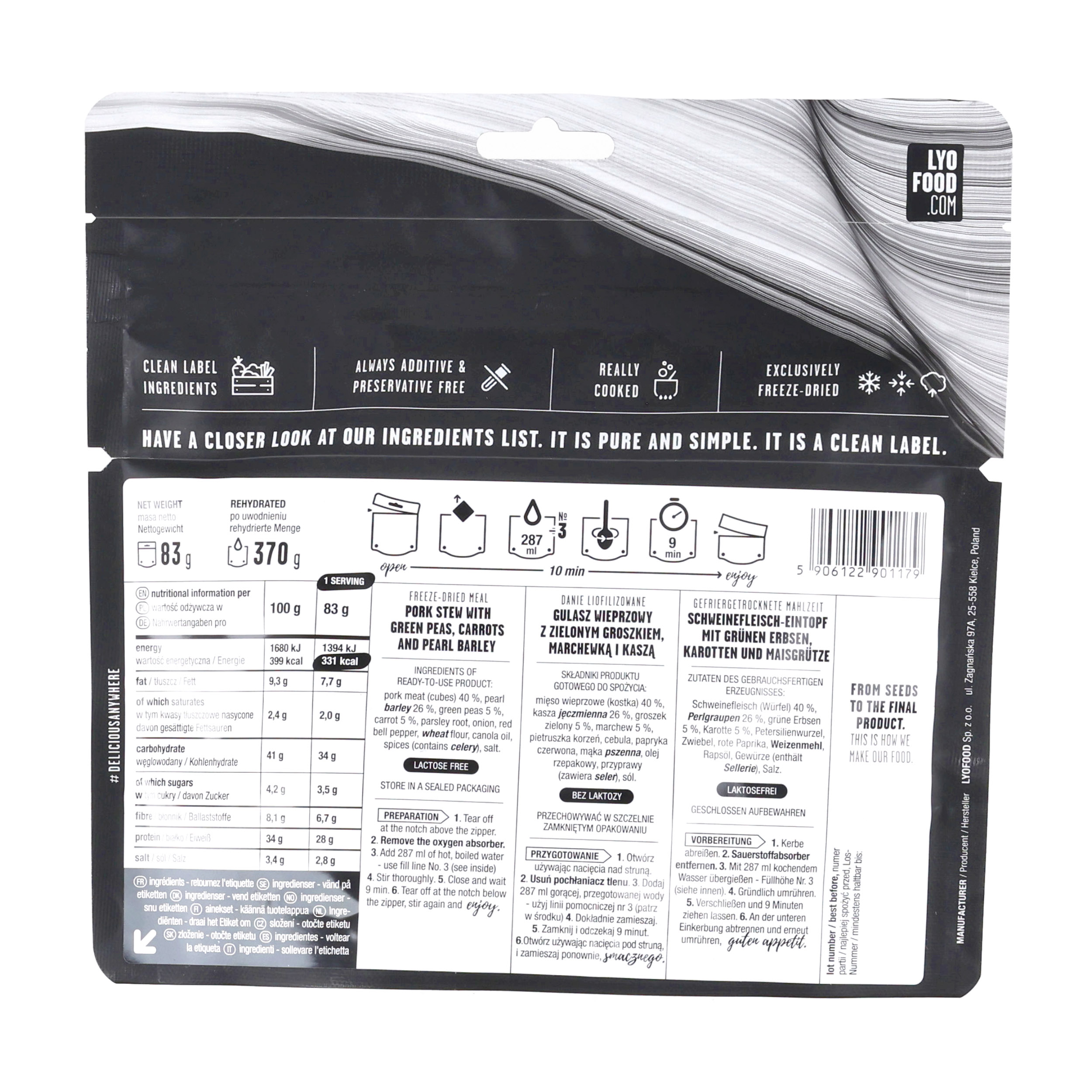 Żywność liofilizowana LYOFOOD Gulasz wieprzowy 370 g - obrazek 2