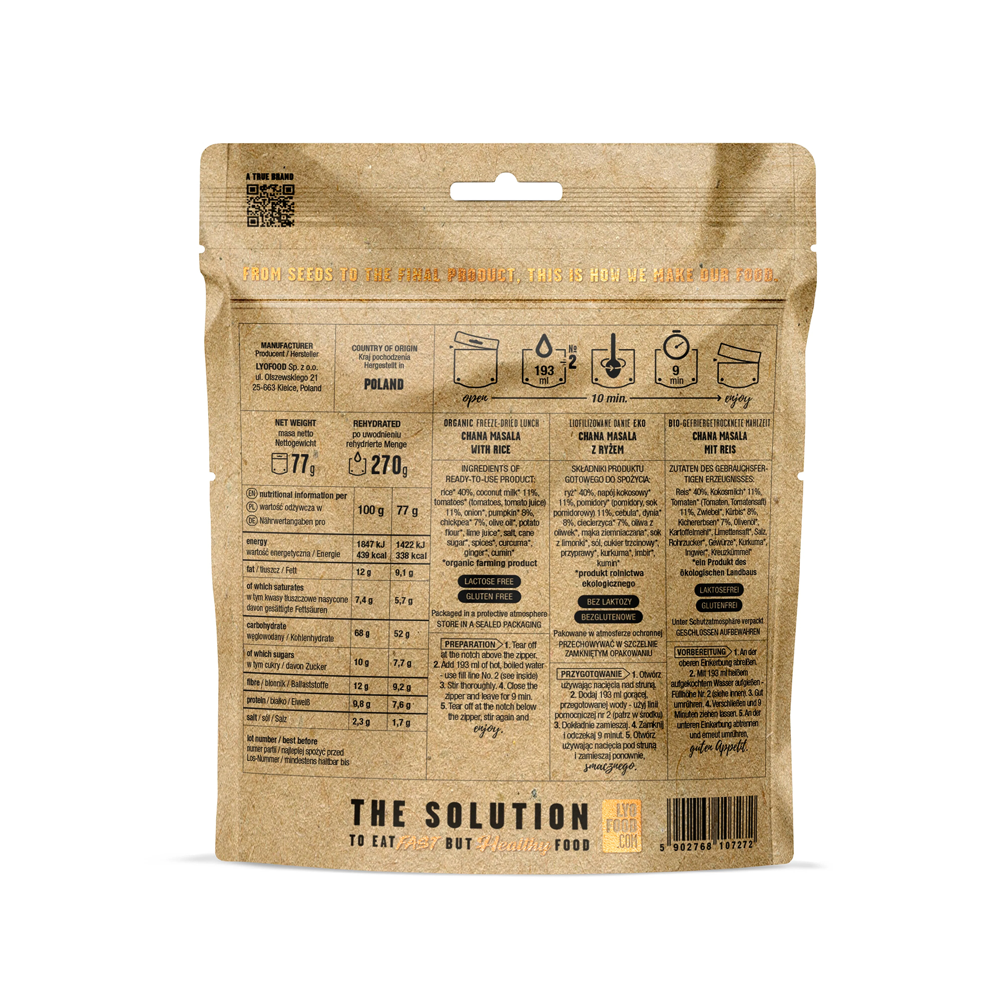 Żywność liofilizowana LYOFOOD Eko Czana masala bistro 270 g - obrazek 2