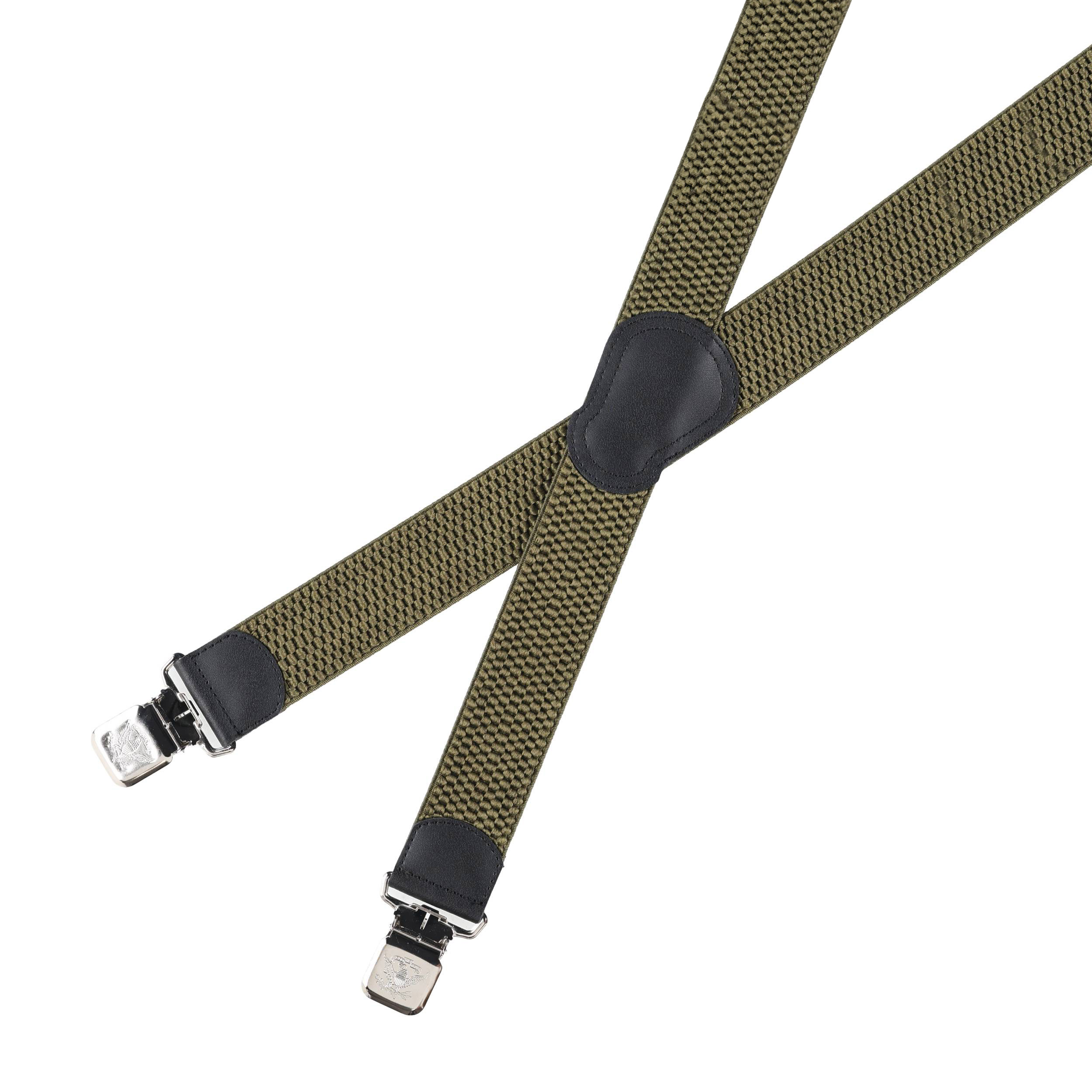 Szelki męskie Ranger 4 cm, oliwkowe - obrazek 2